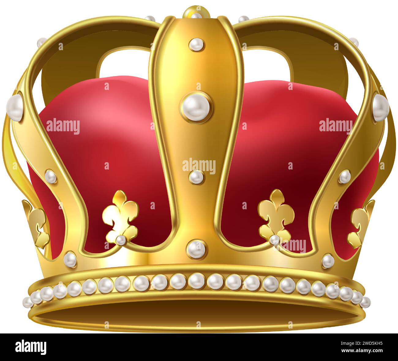 realistic vector icon. Royal golden king crown, royal coronation ...