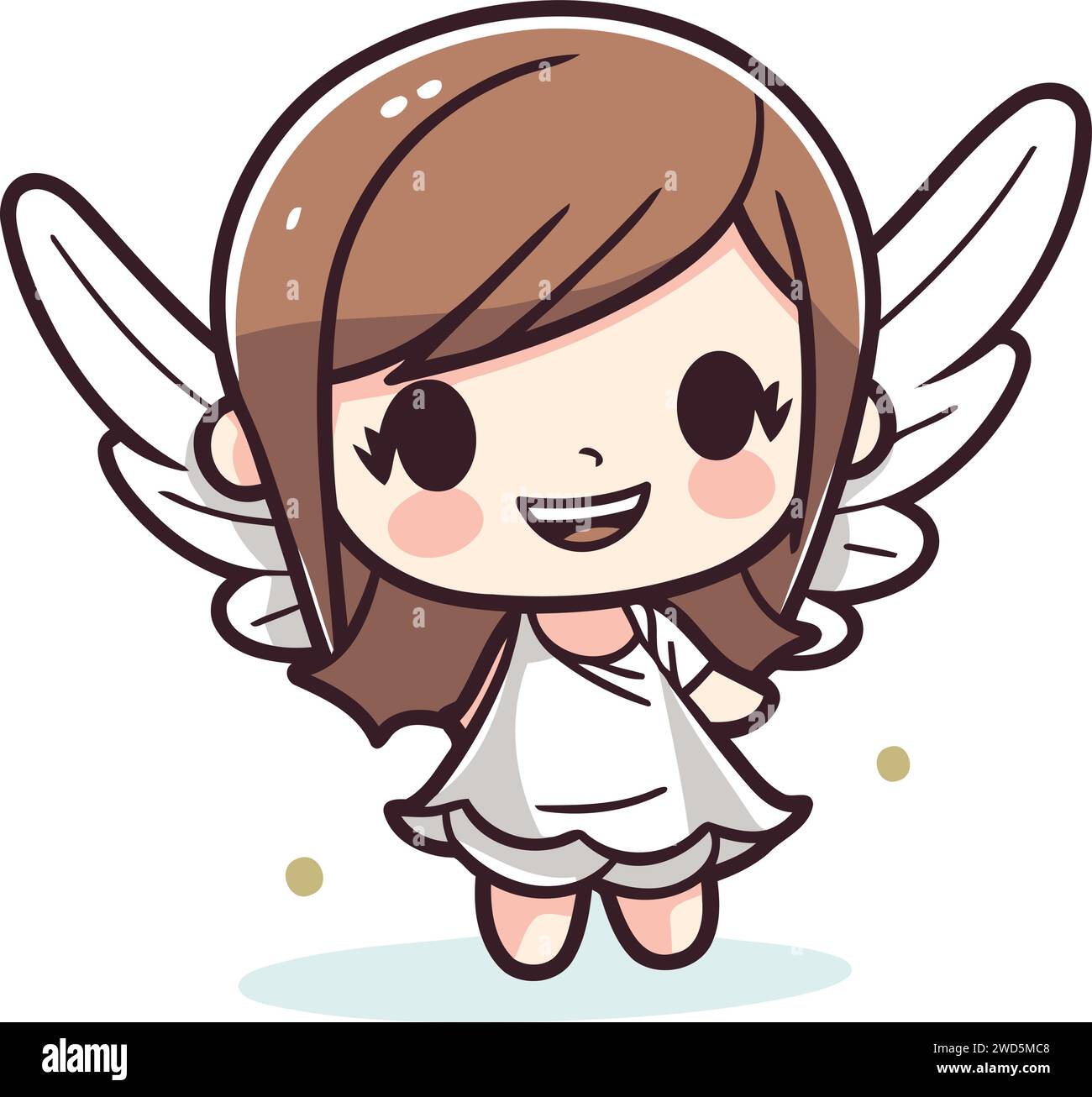 Cute little angel girl cartoon vector illustration. Cute little angel ...