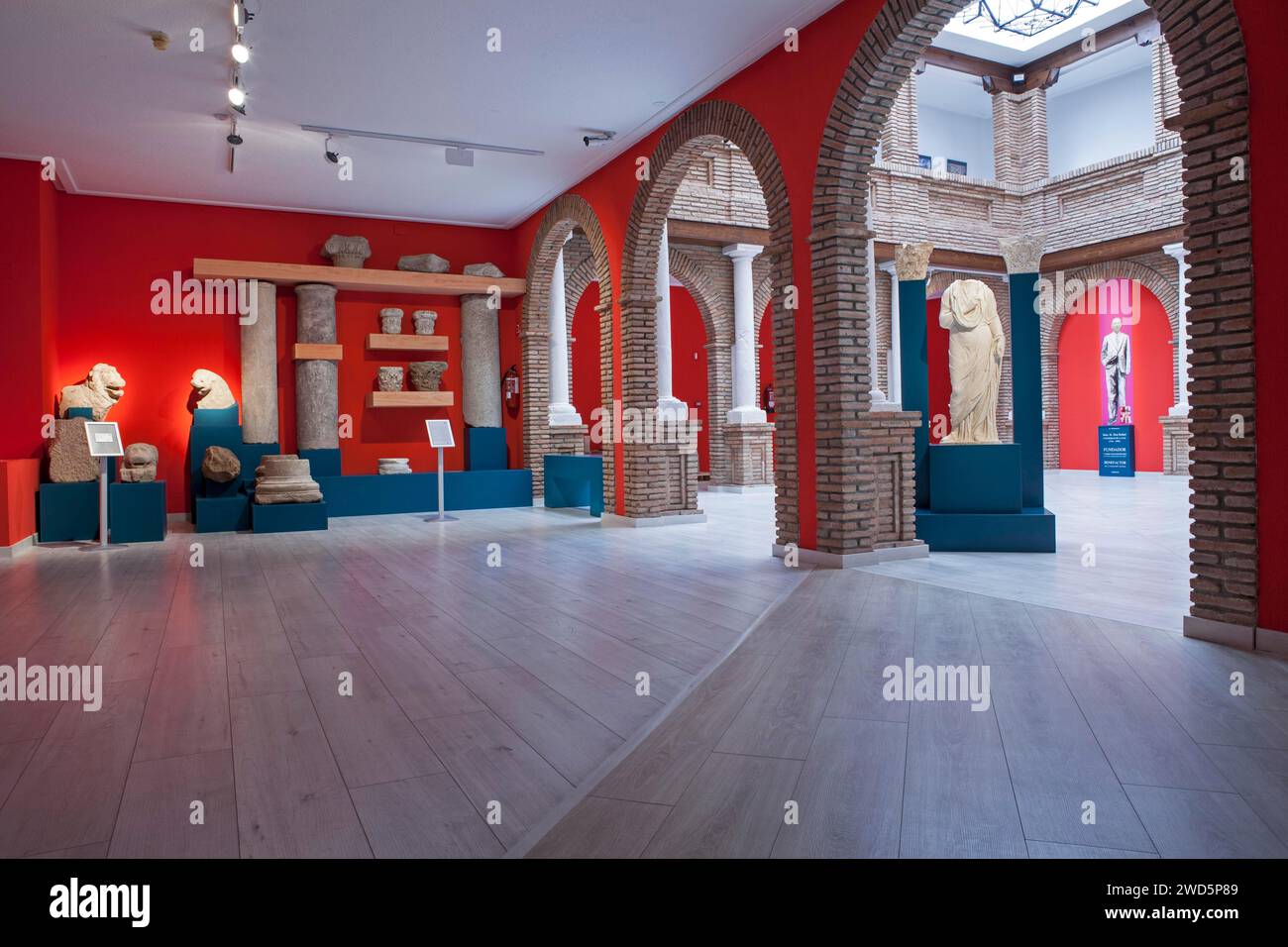 Exhibition rooms for Castulo roman village pieces, archeological museum of Linares, Jaen province, Spain Stock Photo
