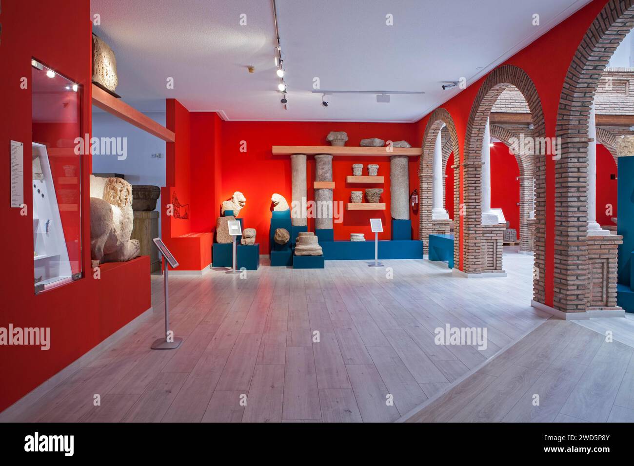 Exhibition rooms for Castulo roman village pieces, archeological museum of Linares, Jaen province, Spain Stock Photo