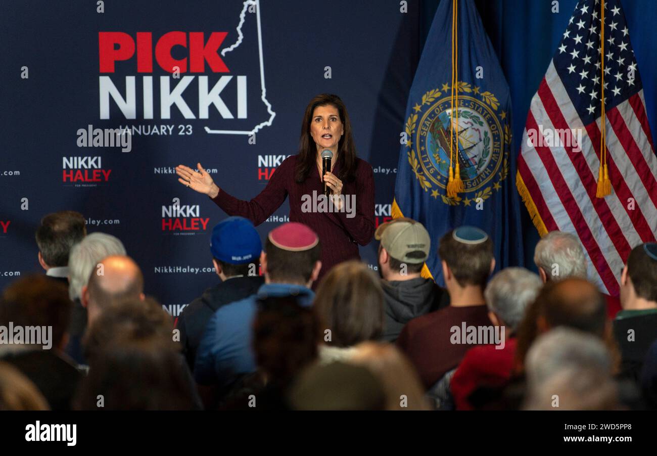 Hollis, New Hampshire, USA. 18th Jan, 2024. Former U.N. Ambassador and