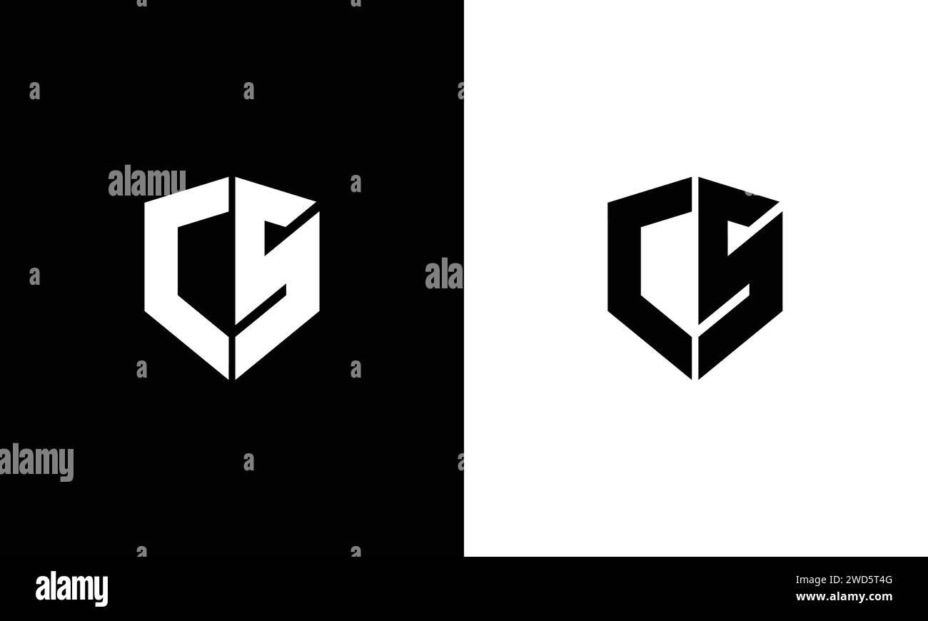 CS Letter logo alphabet monogram initial based icon design Stock Vector