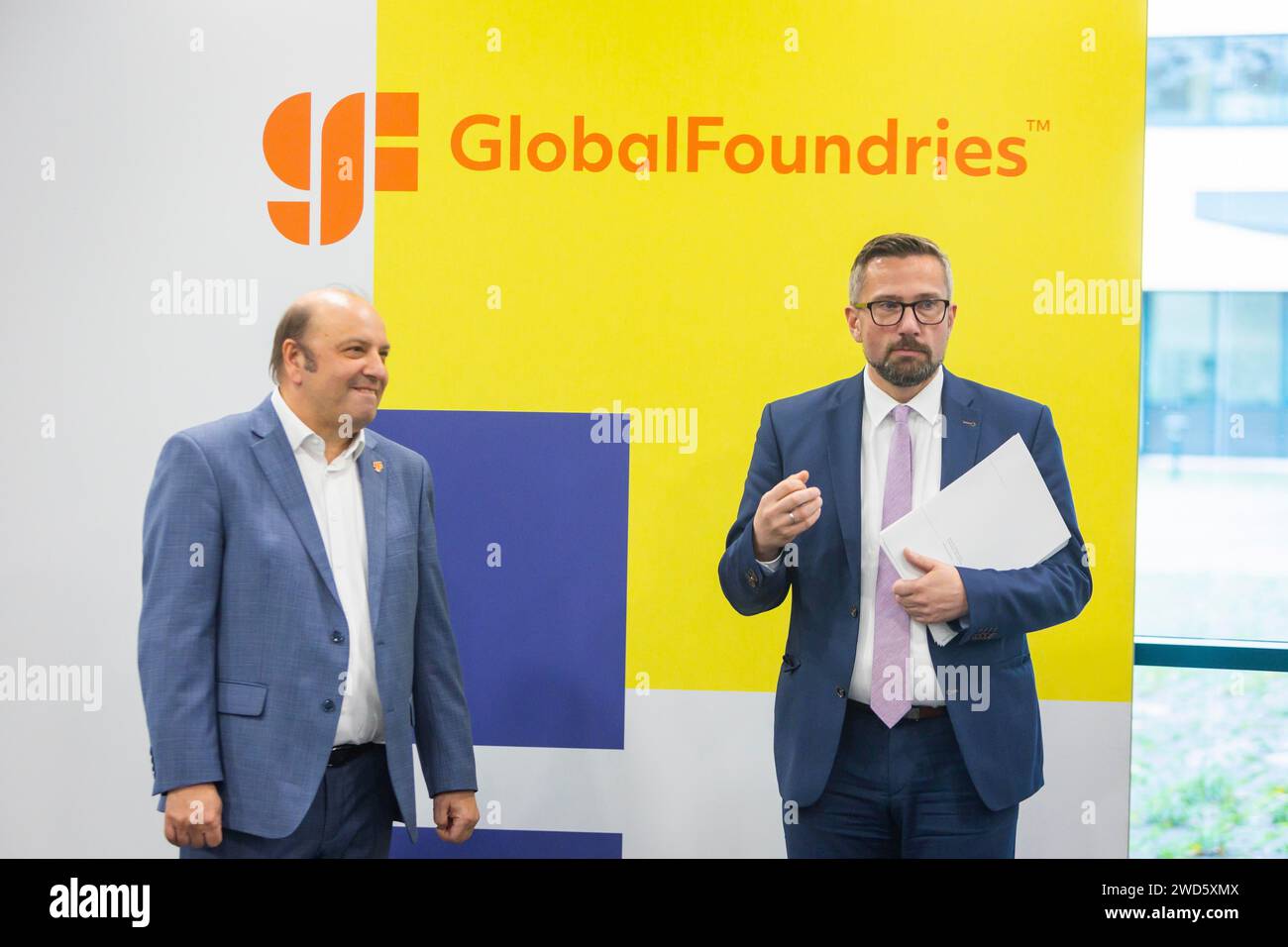 Funding decision totalling EUR 5.4 million for joint project to GlobalFoundries and its partners, Dresden, Saxony, Germany Stock Photo