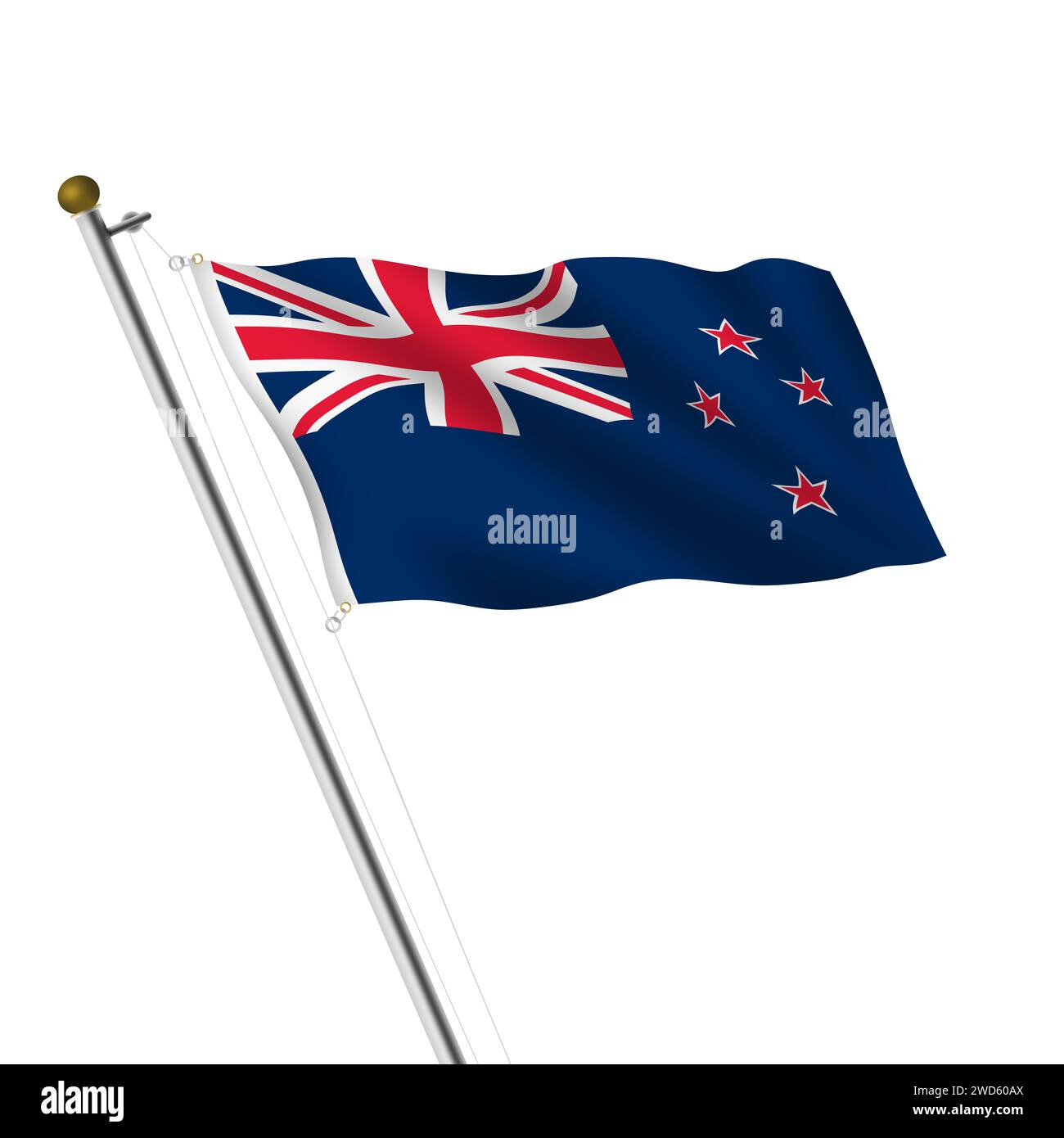 New Zealand Flagpole 3d illustration Stock Photo Alamy