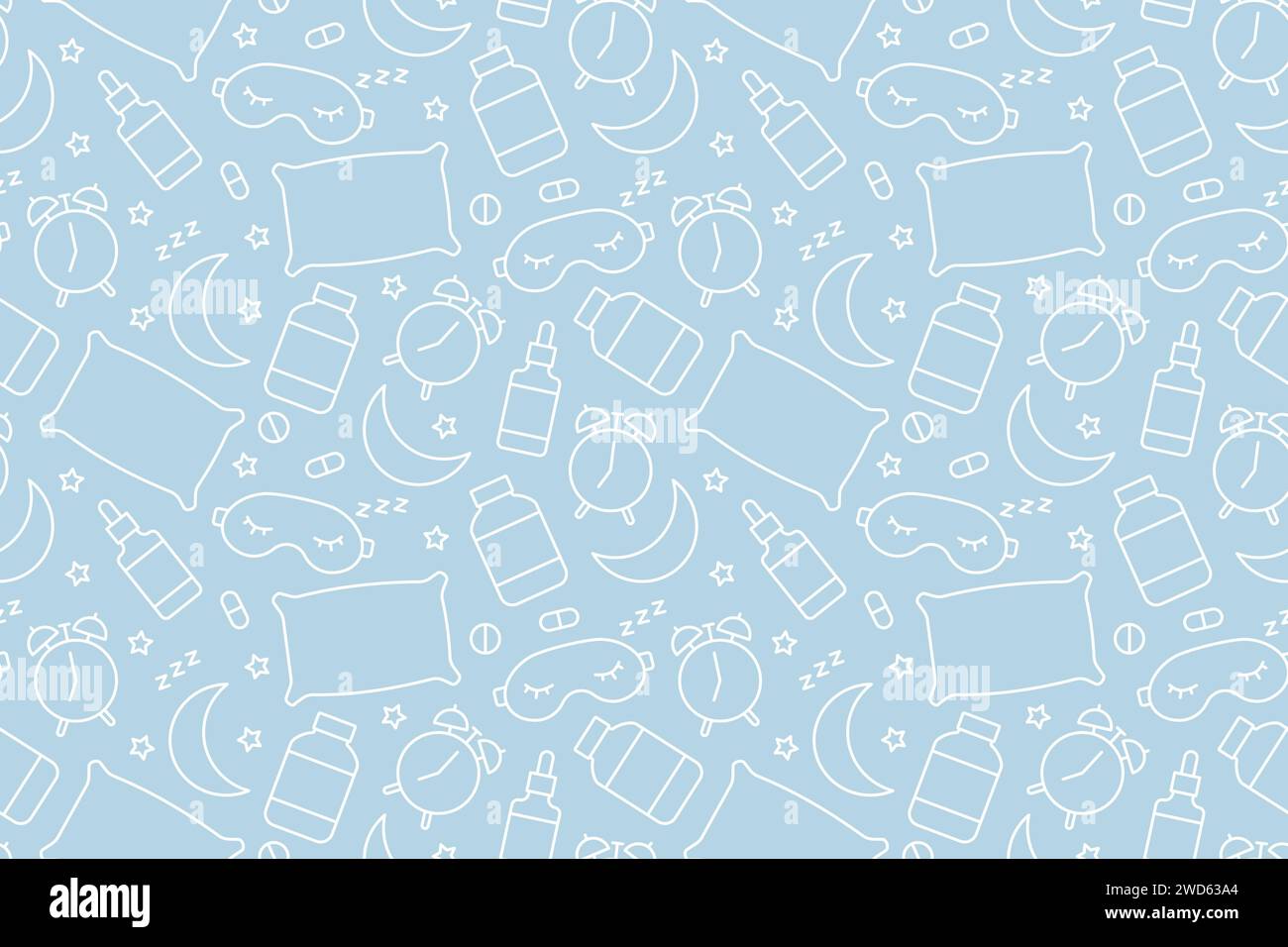 seamless insomnia pattern- vector illustration Stock Vector