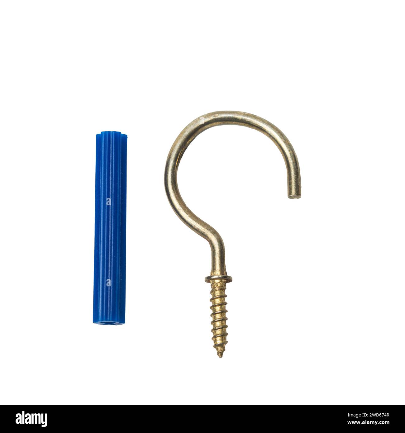 ceiling-hook-screw-and-wall-plug-for-mounting-and-hanging-isolated-in