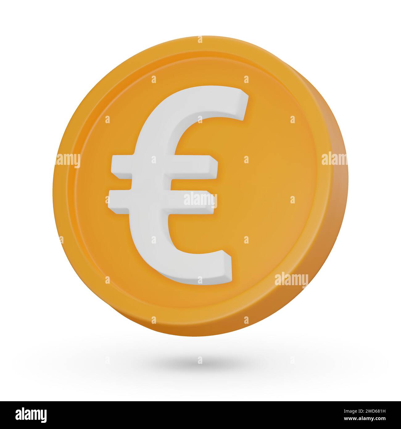 3D coin. Euro currency symbol, 3D icon. Vector sign isolated on a white background. Stock Vector