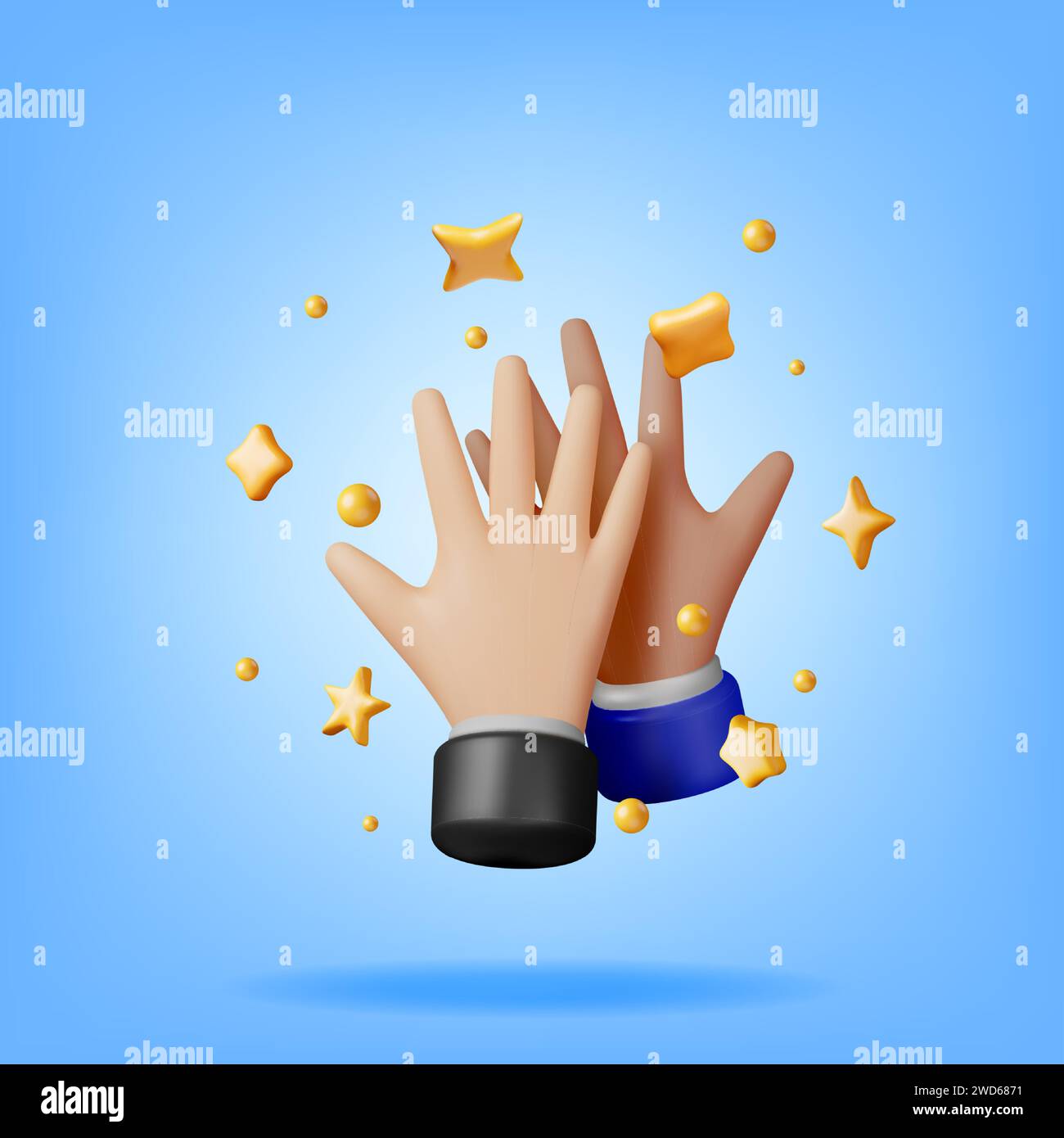 3d High Five Hands with Confetti Stock Vector Image & Art Alamy