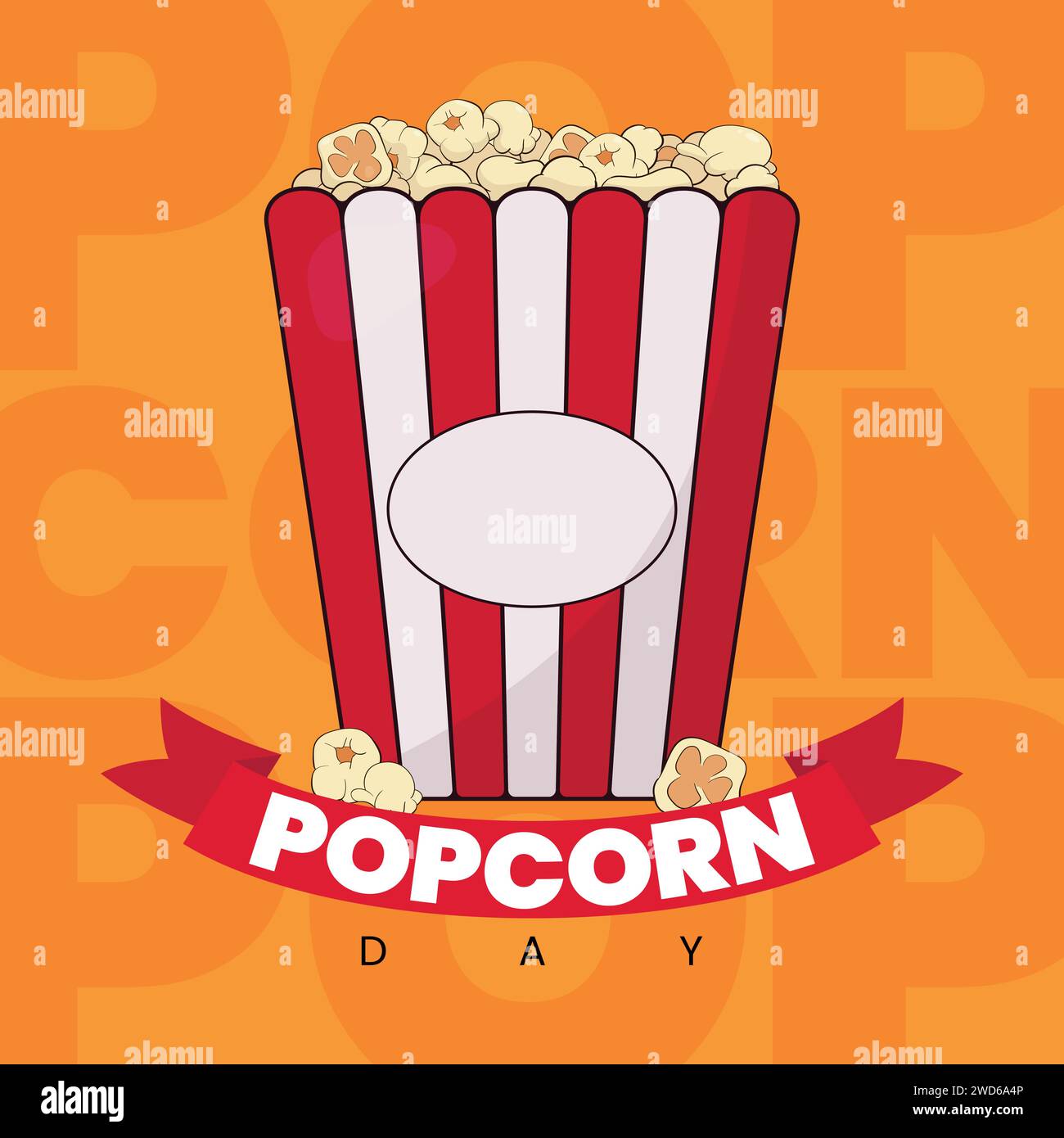 Popcorn day 19 January Vector Popcorn day illustration Stock Vector