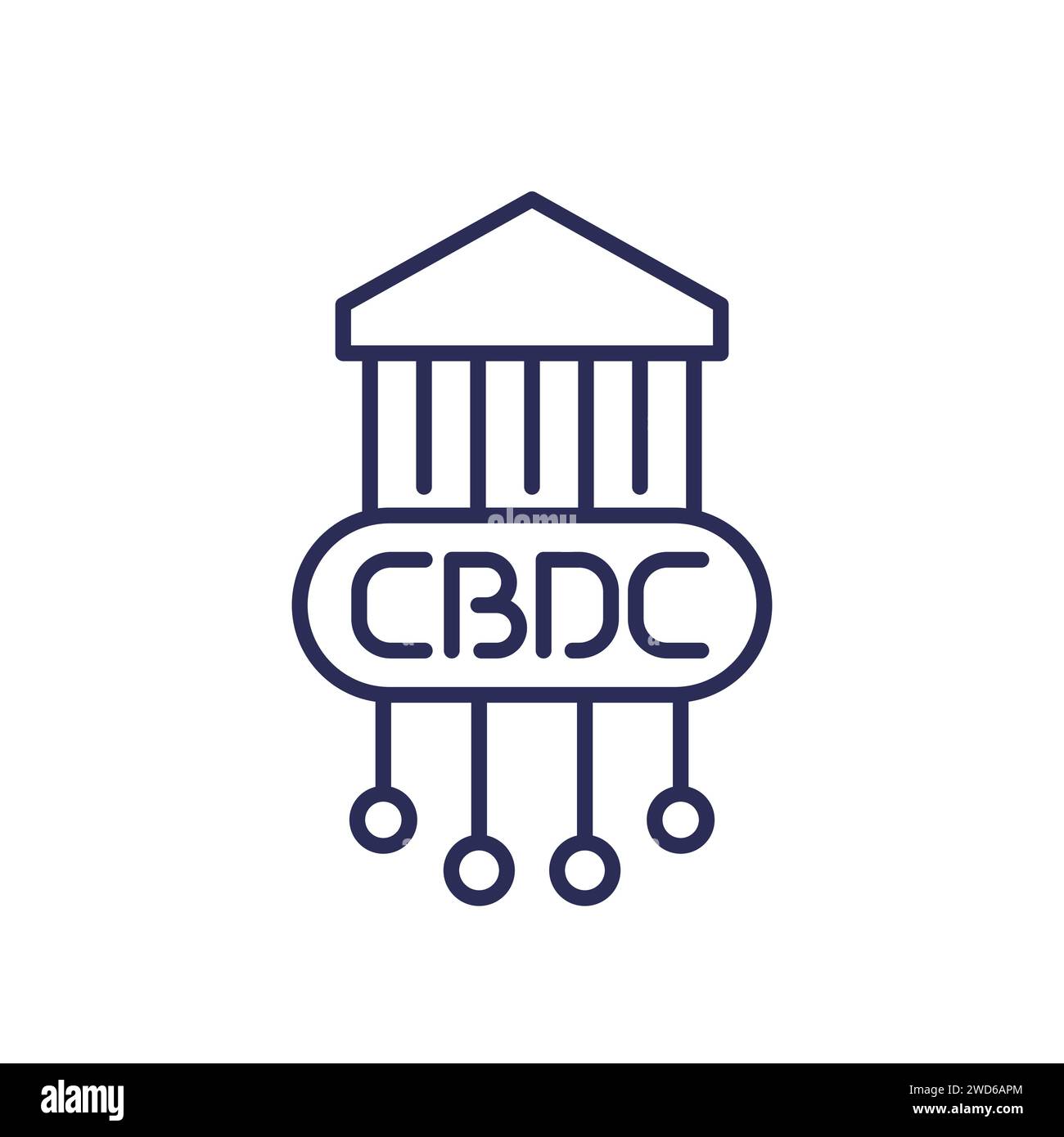 CBDC, digital currency line icon Stock Vector