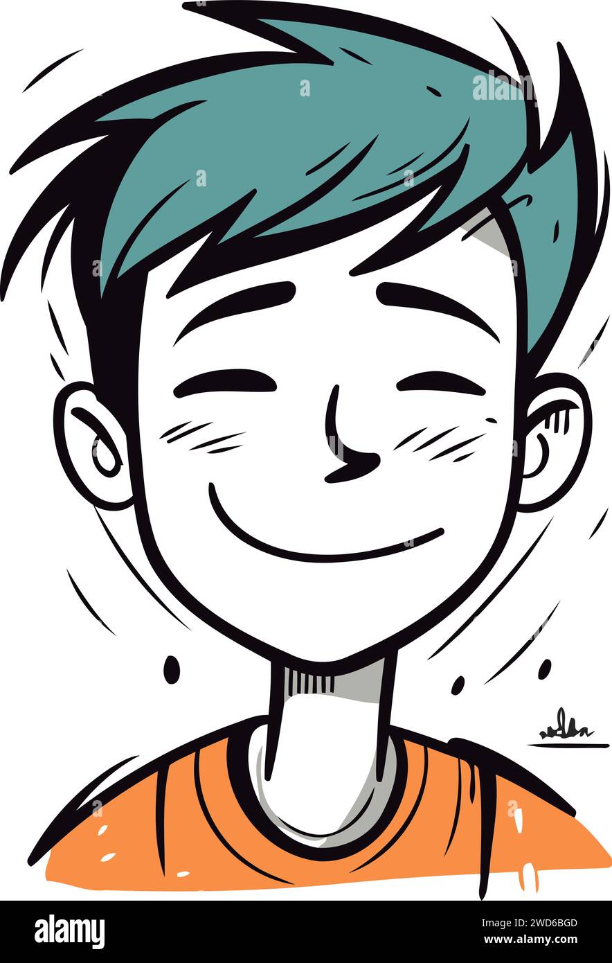 Boy in orange shirt Stock Vector Images - Alamy