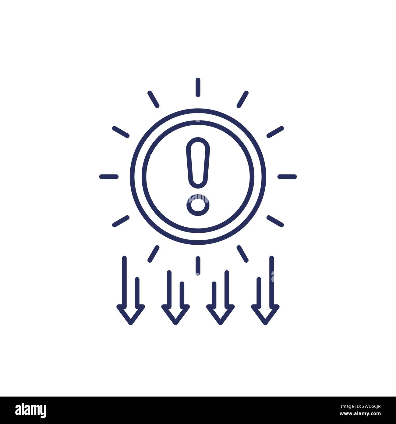 UV radiation and solar ultraviolet line icon Stock Vector Image & Art ...