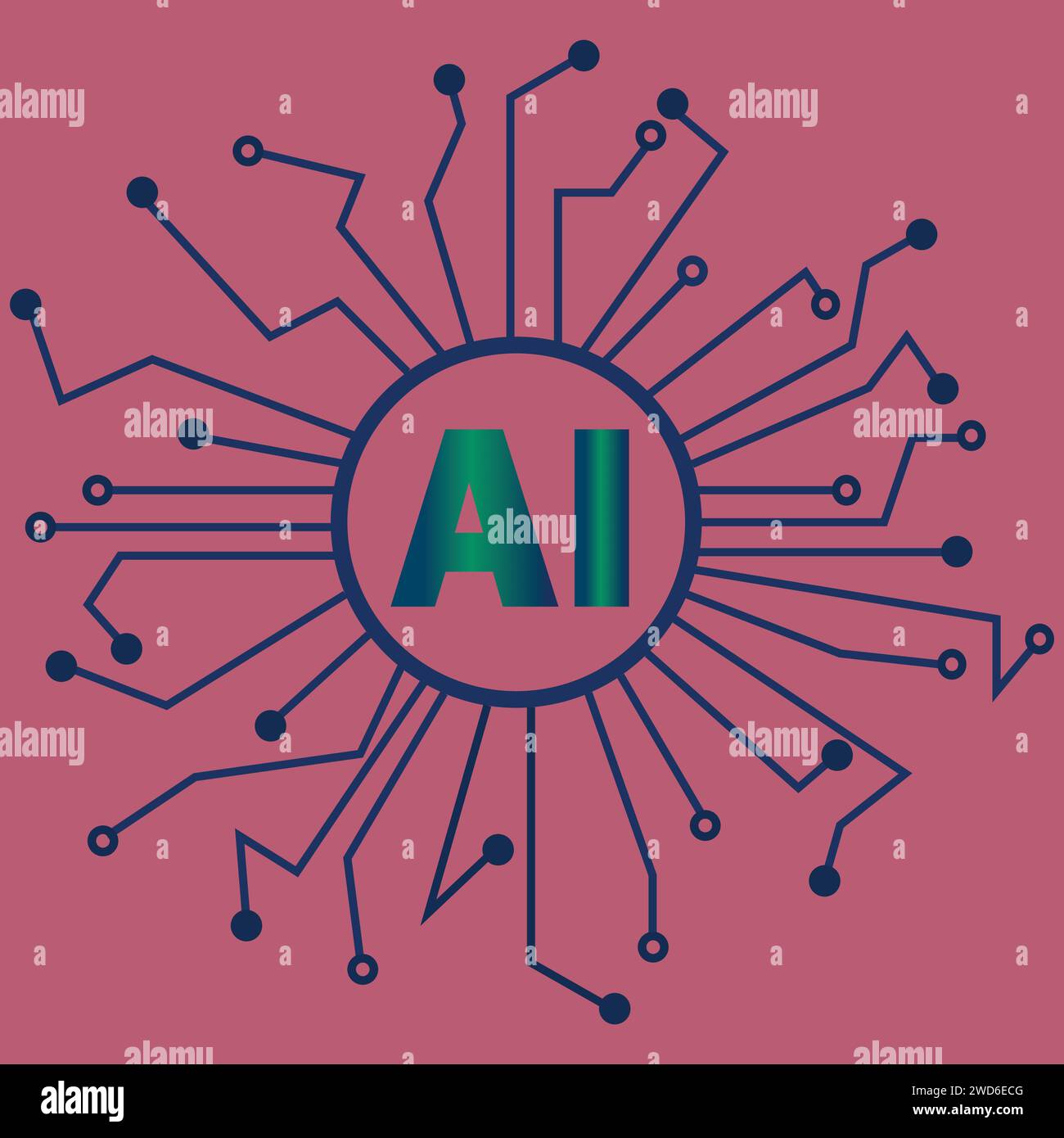 AI technology, Artificial Intelligence, AI processor chip Ai Symbol, Intelligence sign, innovation futuristic Stock Vector