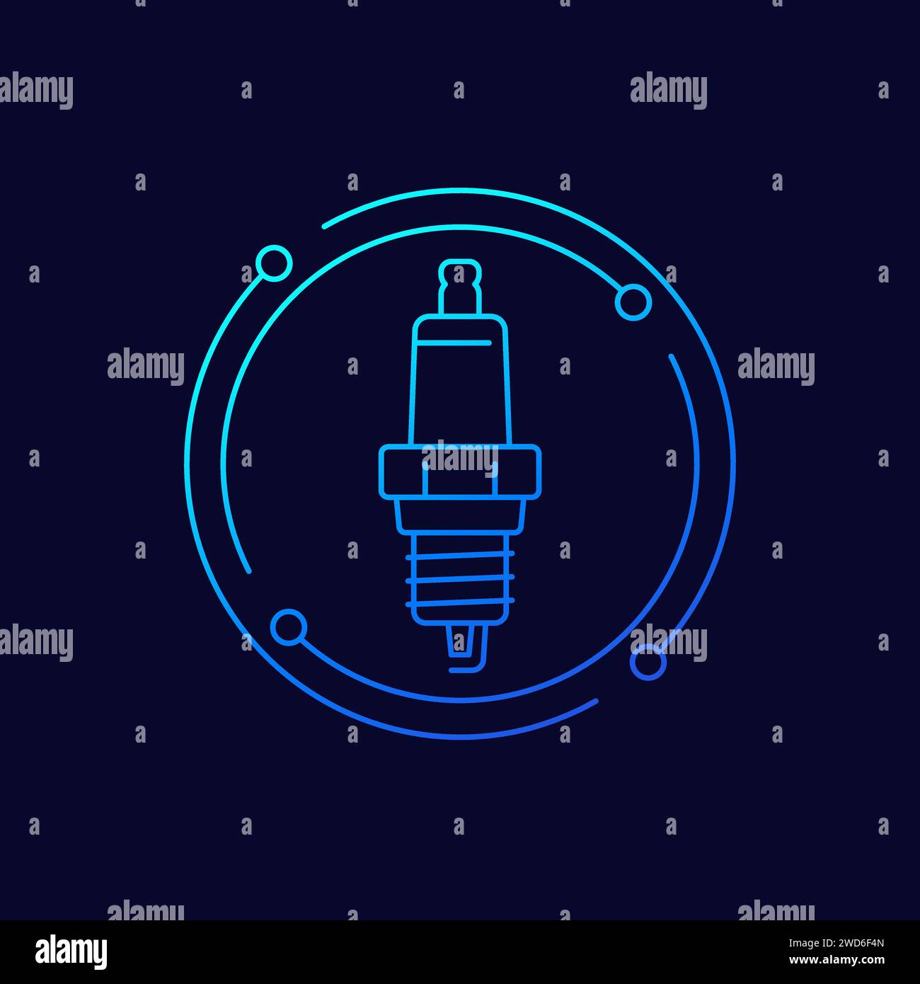 spark plug icon, linear design Stock Vector