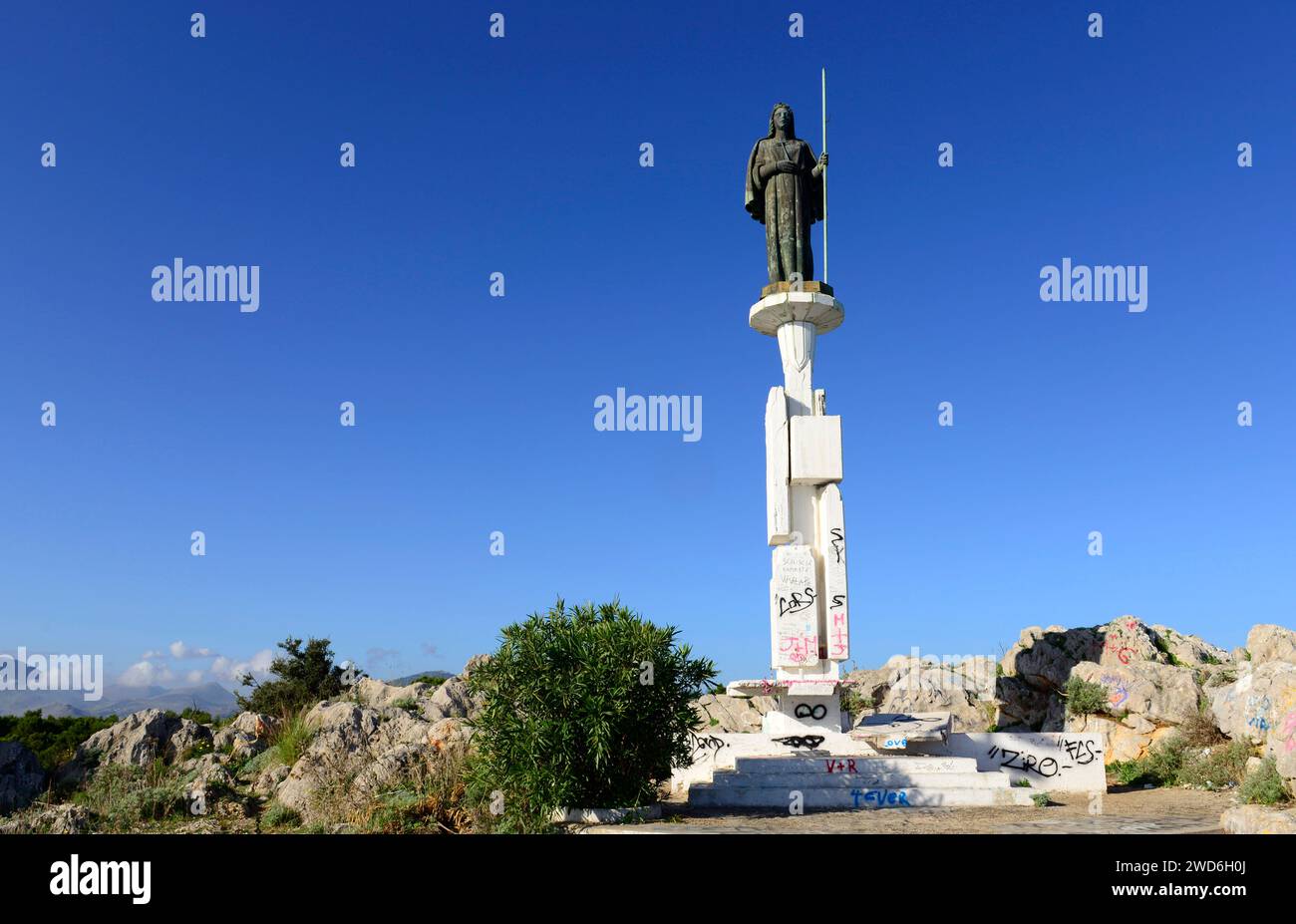 Statua Santa Rosalia Monte Pellegrino Statua di santa rosalia sul monte pellegrino hi-res stock photography