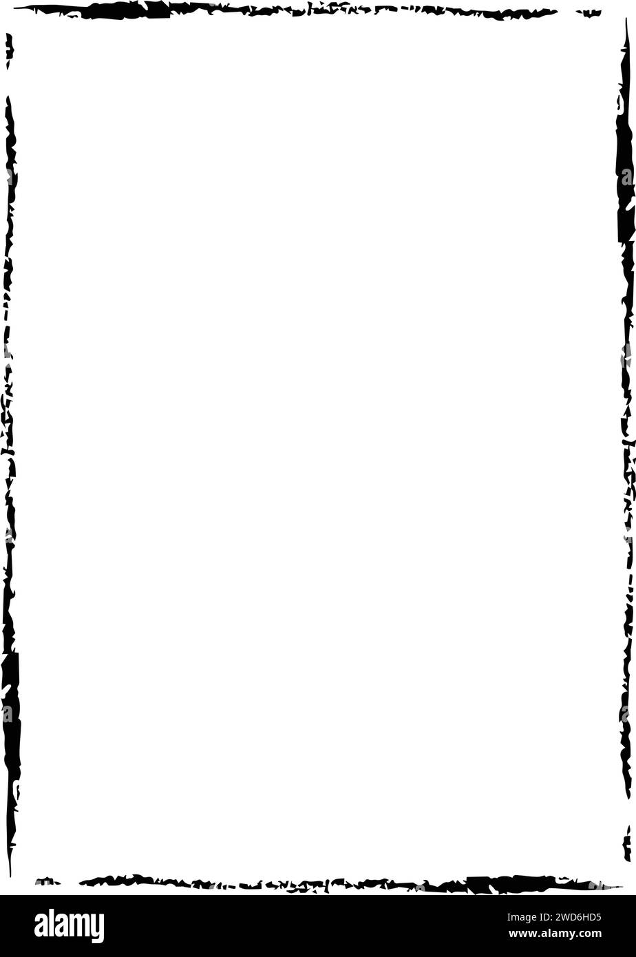 Grunge frame border shape icon, vertical rectangle decorative doodle ...