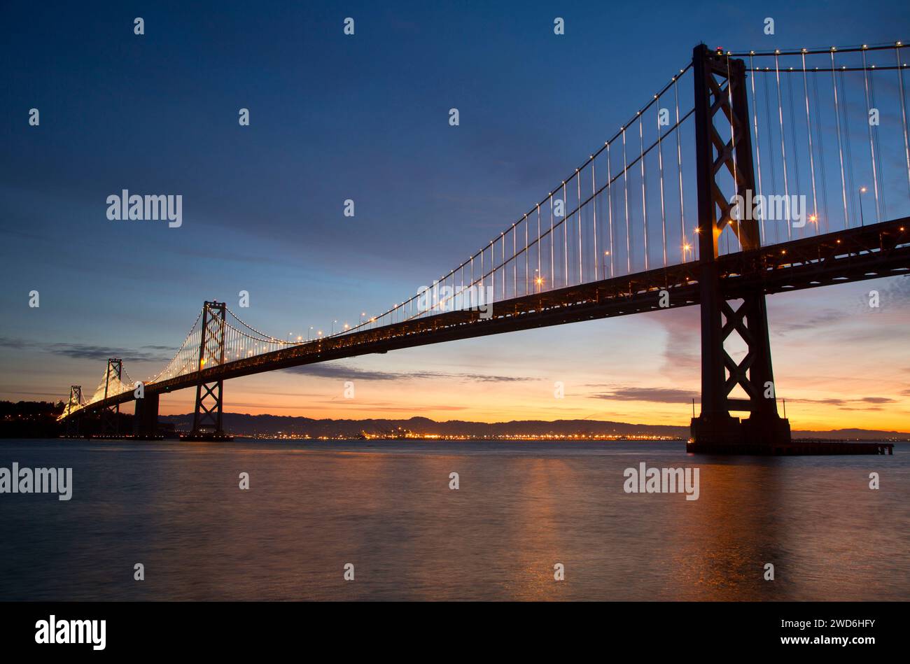 San Franciso-Oakland Bay Bridge, Rincon Park, Embarcadero, San Francisco, California Stock Photo