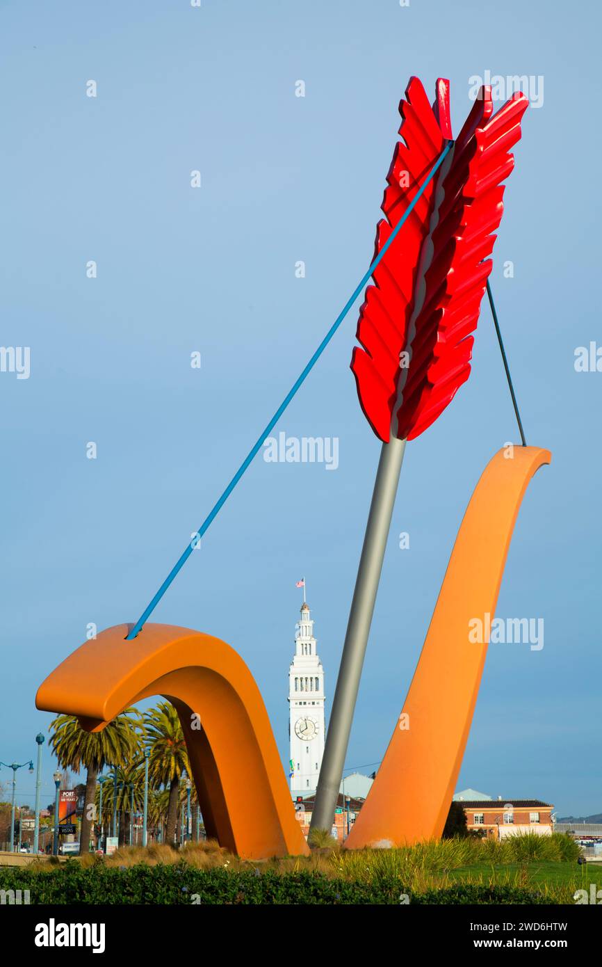Cupid's Span, Embarcadero, Rincon Park, San Francisco, California Stock Photo