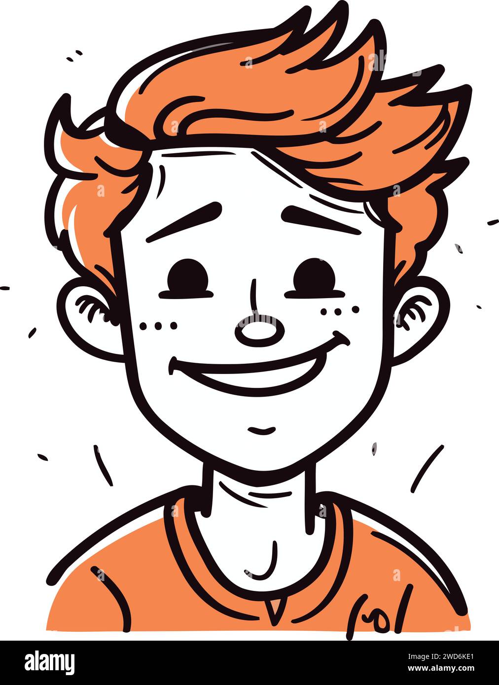 Boy in orange shirt Stock Vector Images - Alamy
