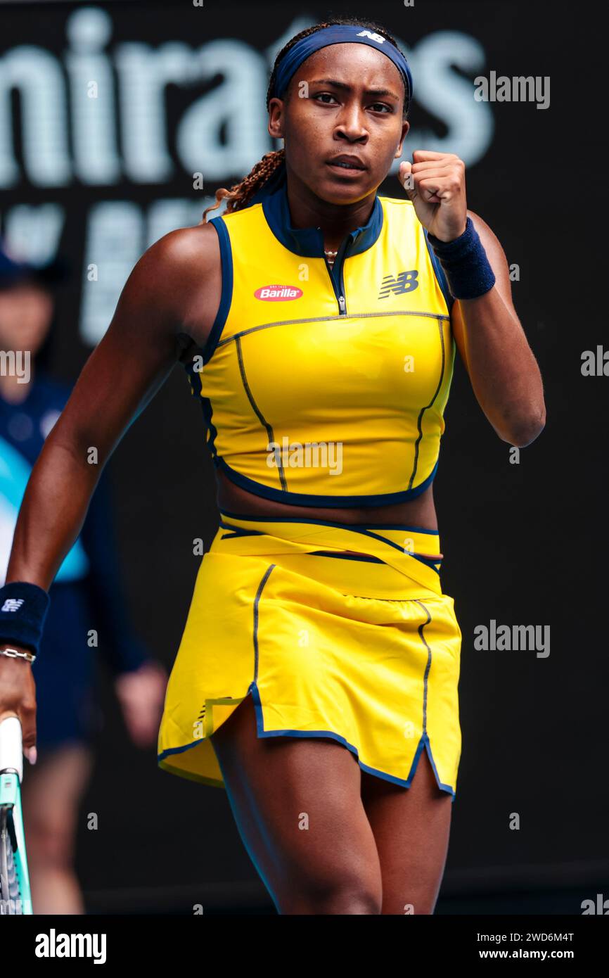 Melbourne, Australia, 19th Jan, 2024. Tennis player Coco Gauff from the
