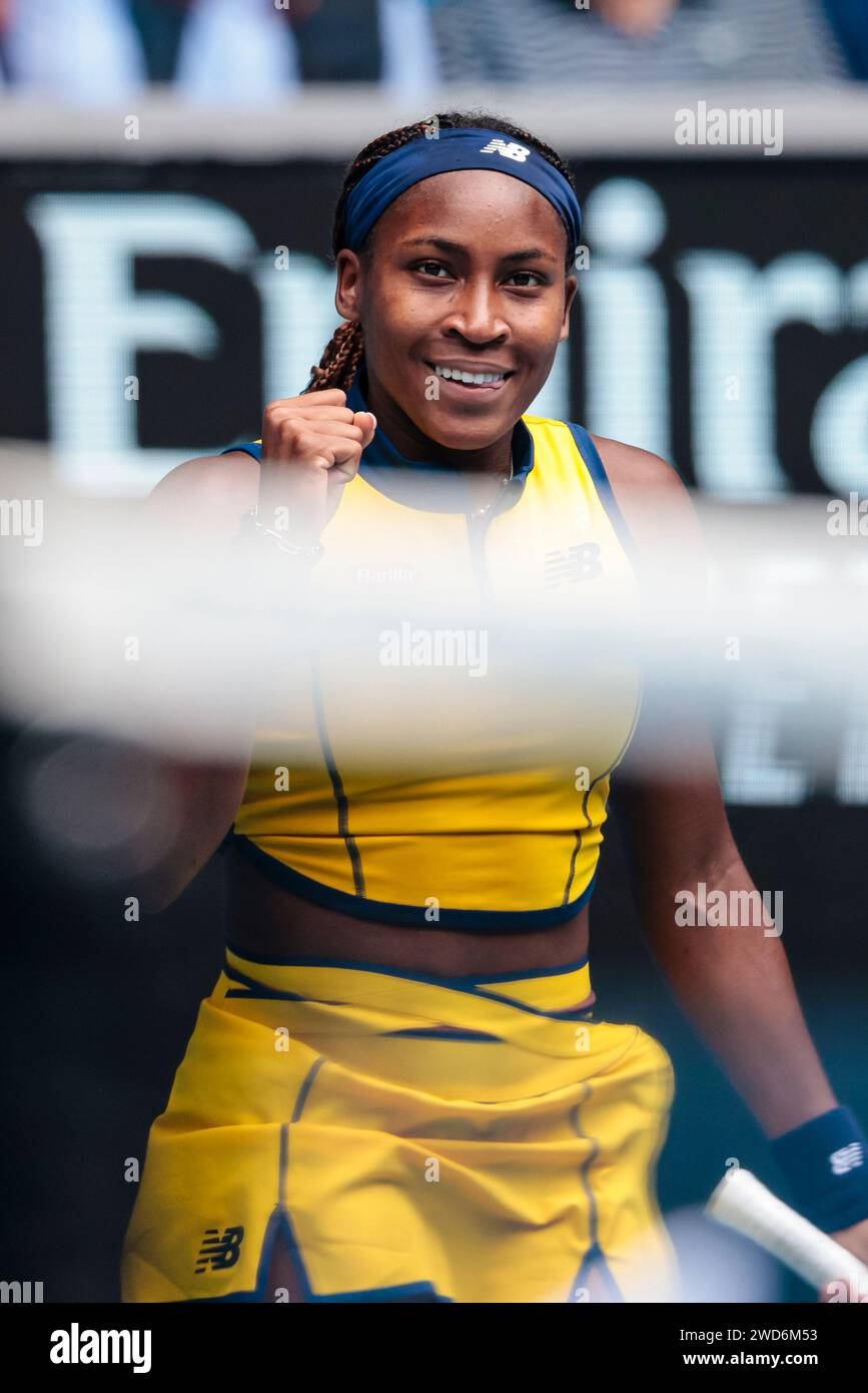 Melbourne, Australia, 19th Jan, 2024. Tennis player Coco Gauff from the