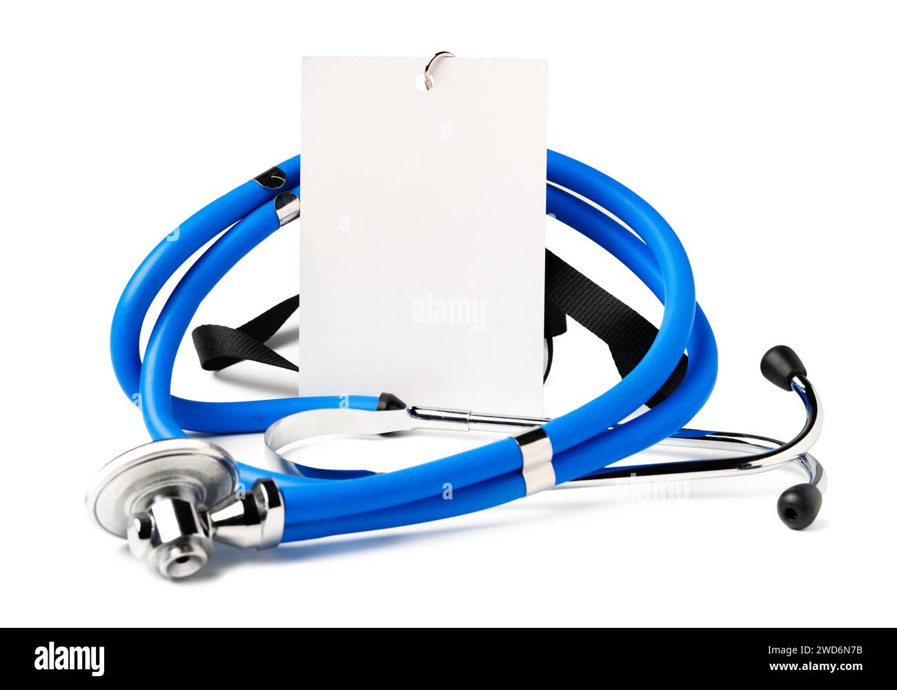 Blank badge and stethoscope on white background Stock Photo - Alamy