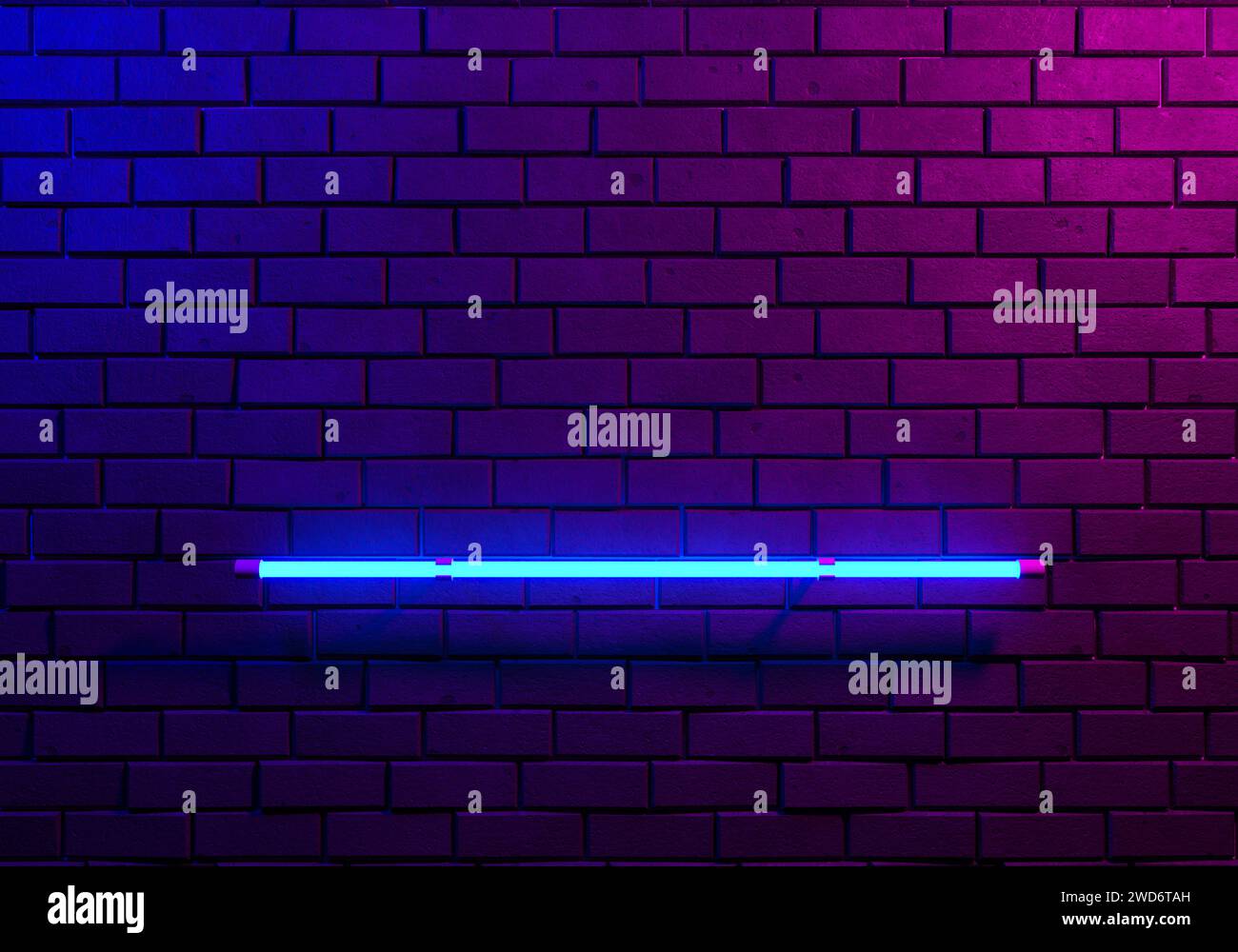 Neon Light on Brick Wall Background, 3d illustration Stock Photo - Alamy