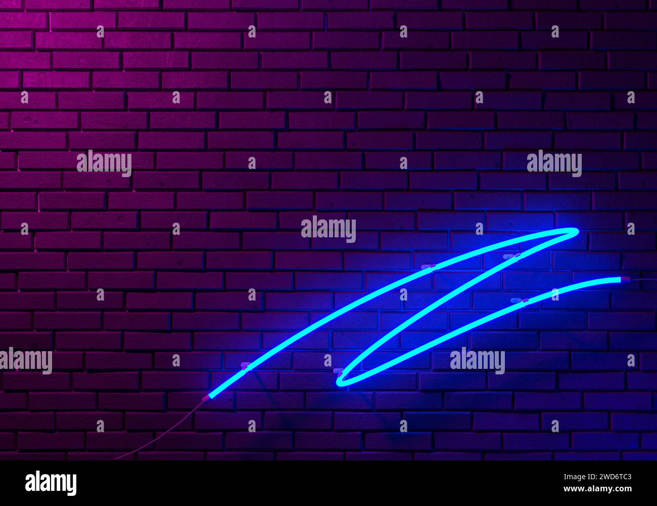 Neon Sign on Brick Wall Background, 3d illustration Stock Photo Alamy
