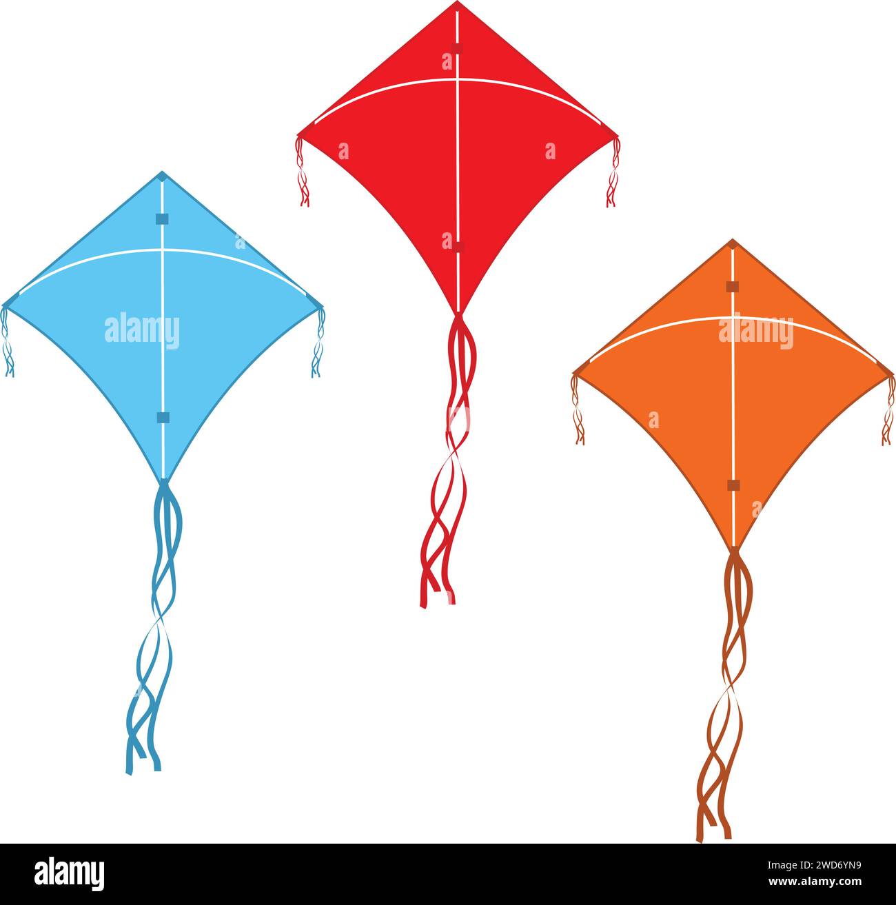 flat Kite clipart with fully editable eps file Kite festival concept