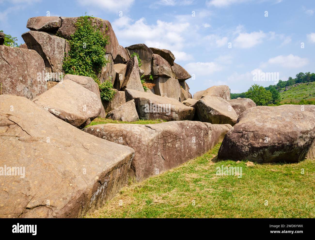 The Devil's Den at Gettysburg National Military Park, American Civil ...