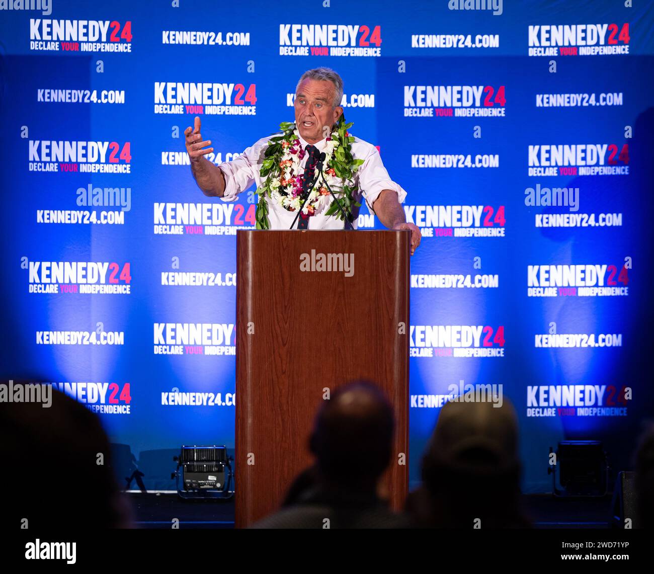 Kaneohe, HI, USA. 18th Jan, 2024. Robert F. Kennedy Jr. pictured at the