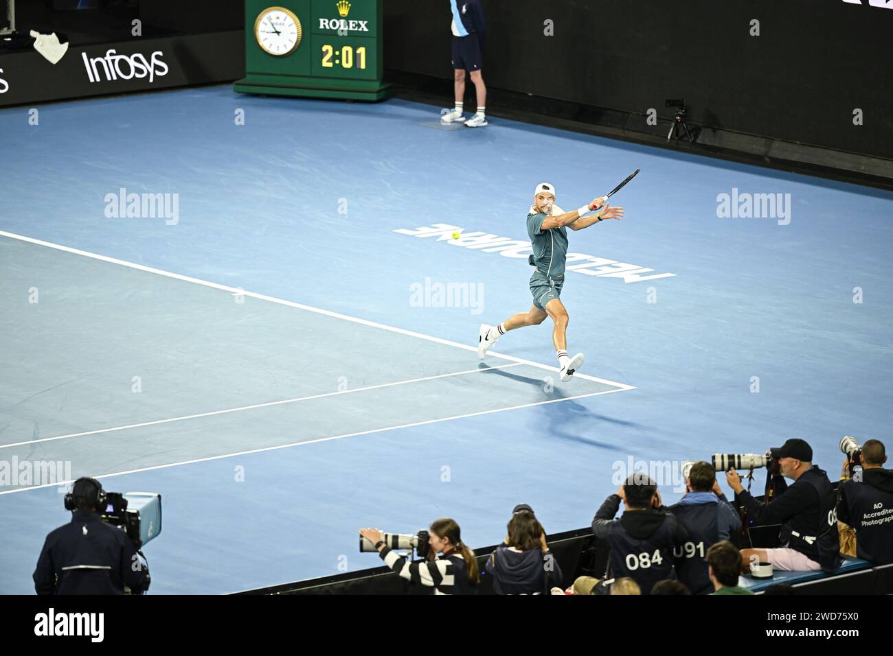 Grigor Dimitrov during the Australian Open AO 2024 Grand Slam tennis