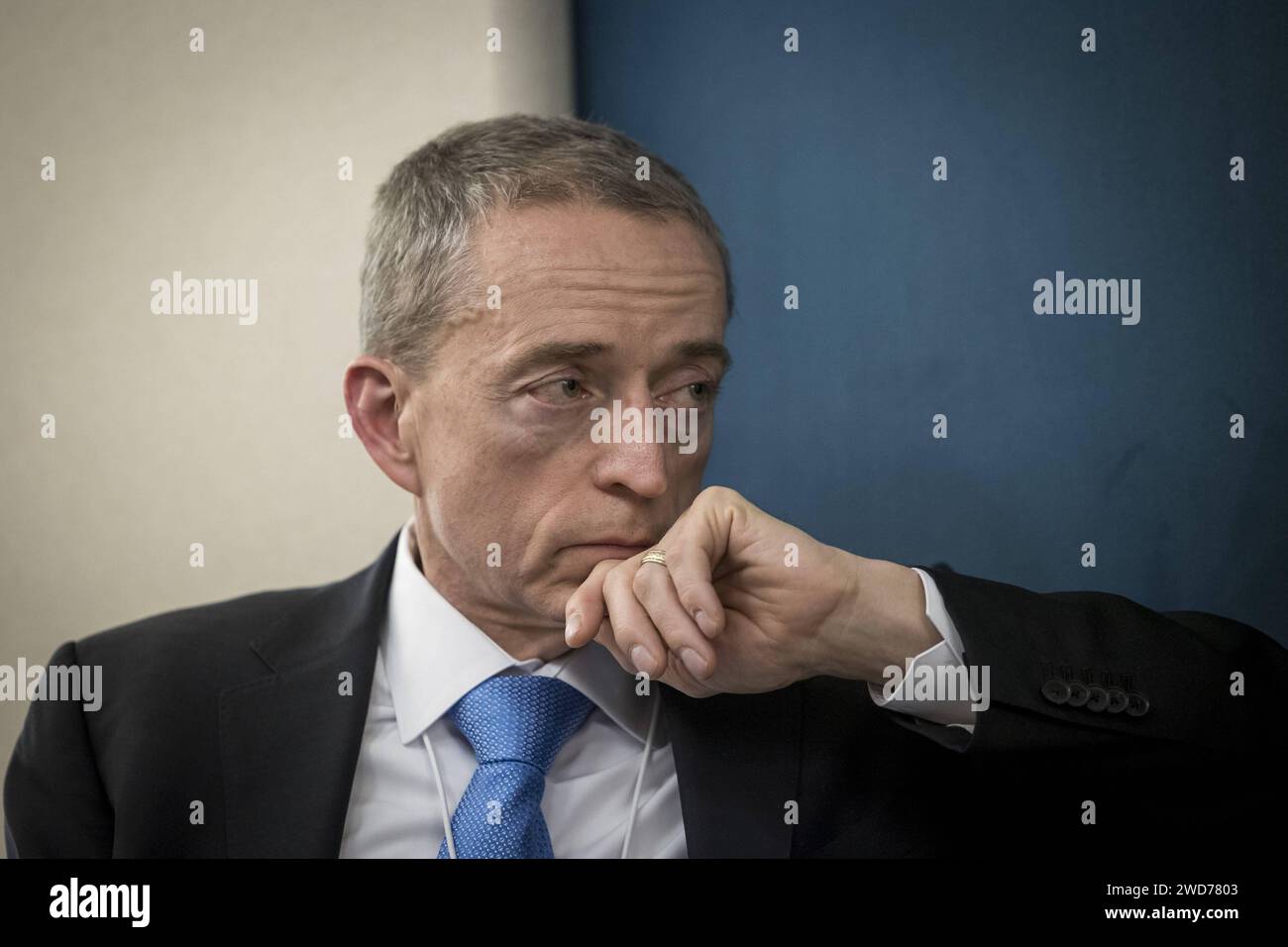 Patrick Paul Pat Gelsinger, CEO Chief Executive Officer Intel, aufgenommen  waehrend des World Economic Forum in Davos. Davosq Schweiz *** Patrick Paul  Pat Gelsinger, CEO Chief Executive Officer Intel, recorded during the