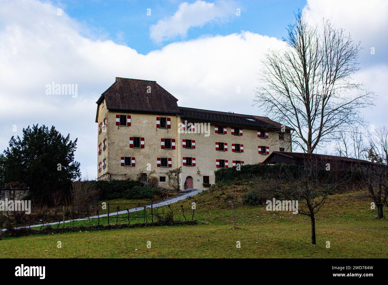 View of the upper castle in Feldkirch, Austria Stock Photo
