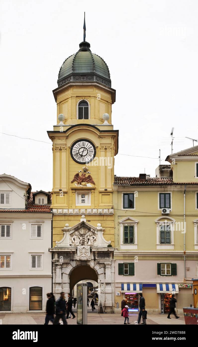 City clock tower in Rijeka. Croatia Stock Photo