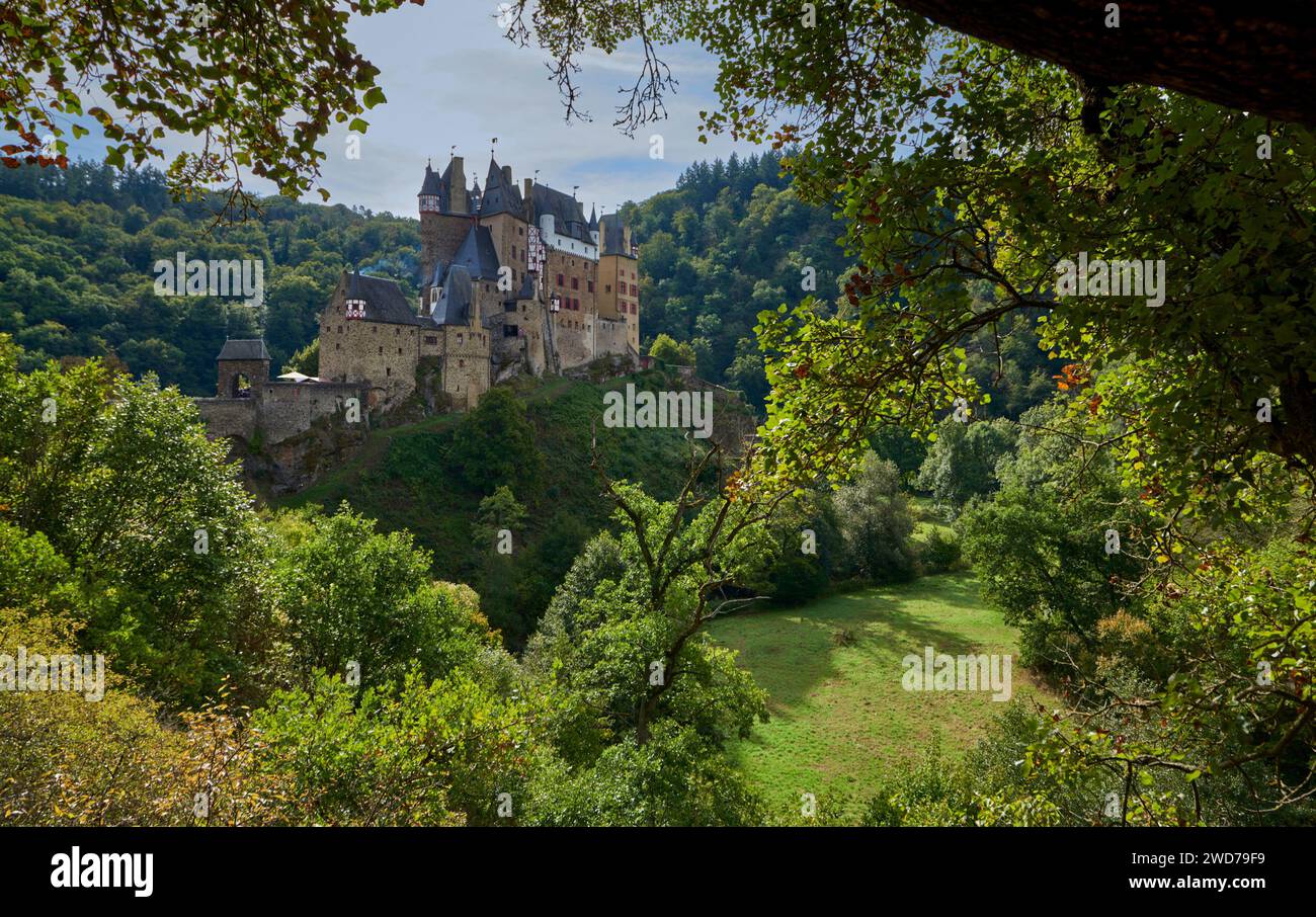 Scenic view on Eltz castle, Wierschem, Germany Stock Photo