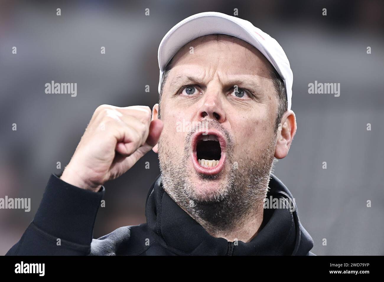 Severin Luthi coach of Holger Rune of Denmark during the Australian