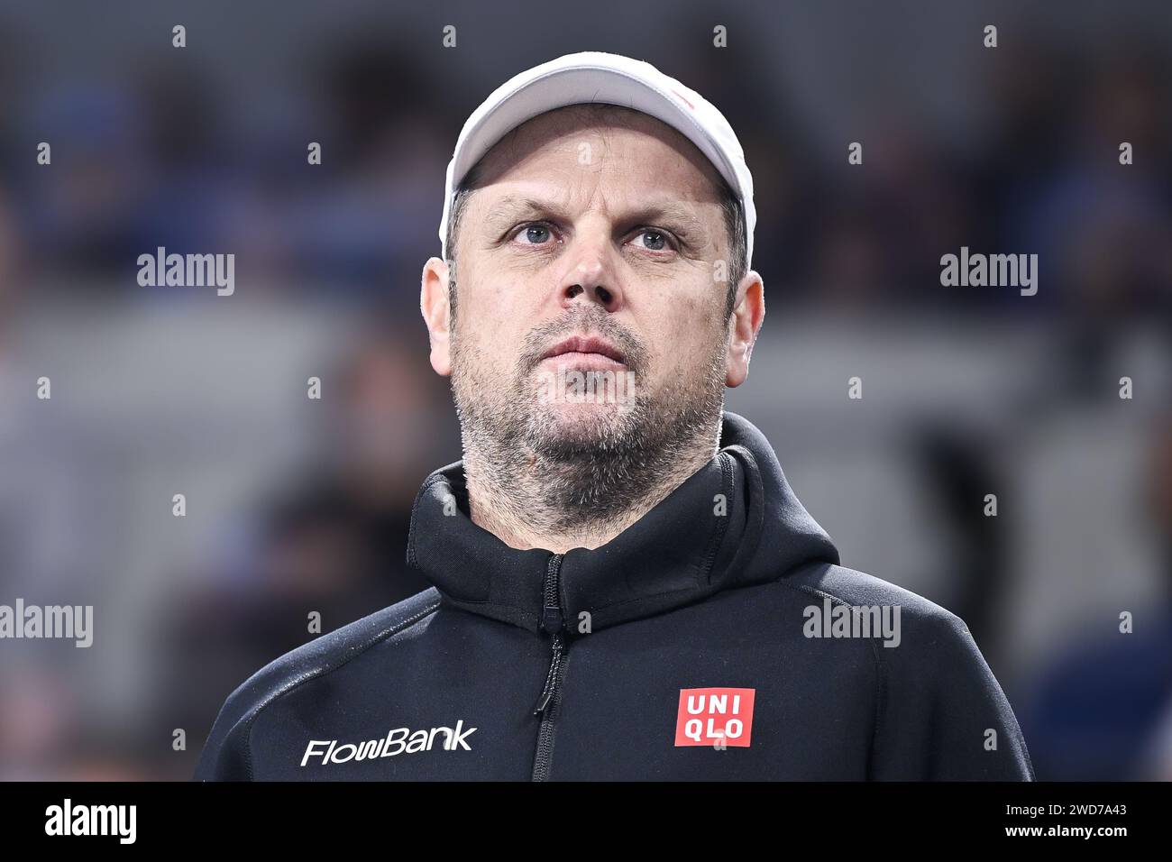 Severin Luthi coach of Holger Rune of Denmark during the Australian
