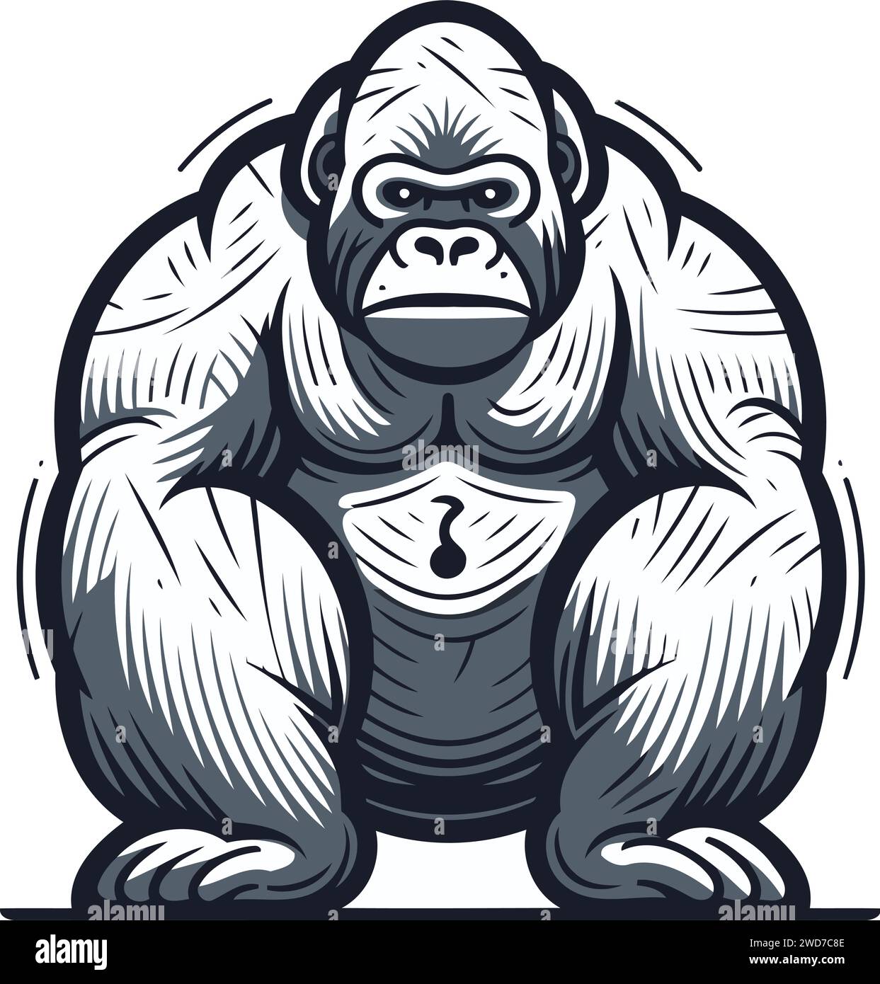 Gorilla gorilla mascot isolated on white background. Vector ...