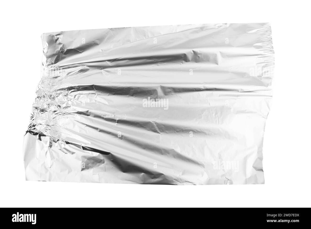 aluminum foil isolated on a white Stock Photo