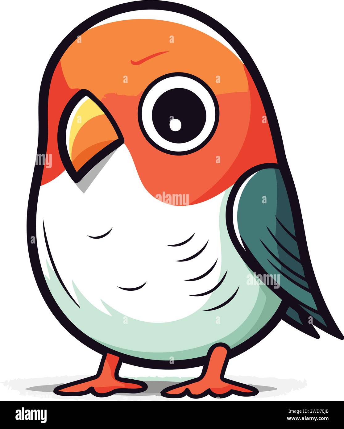 Cartoon vector illustration of cute little rosella bird isolated on white background. Stock Vector