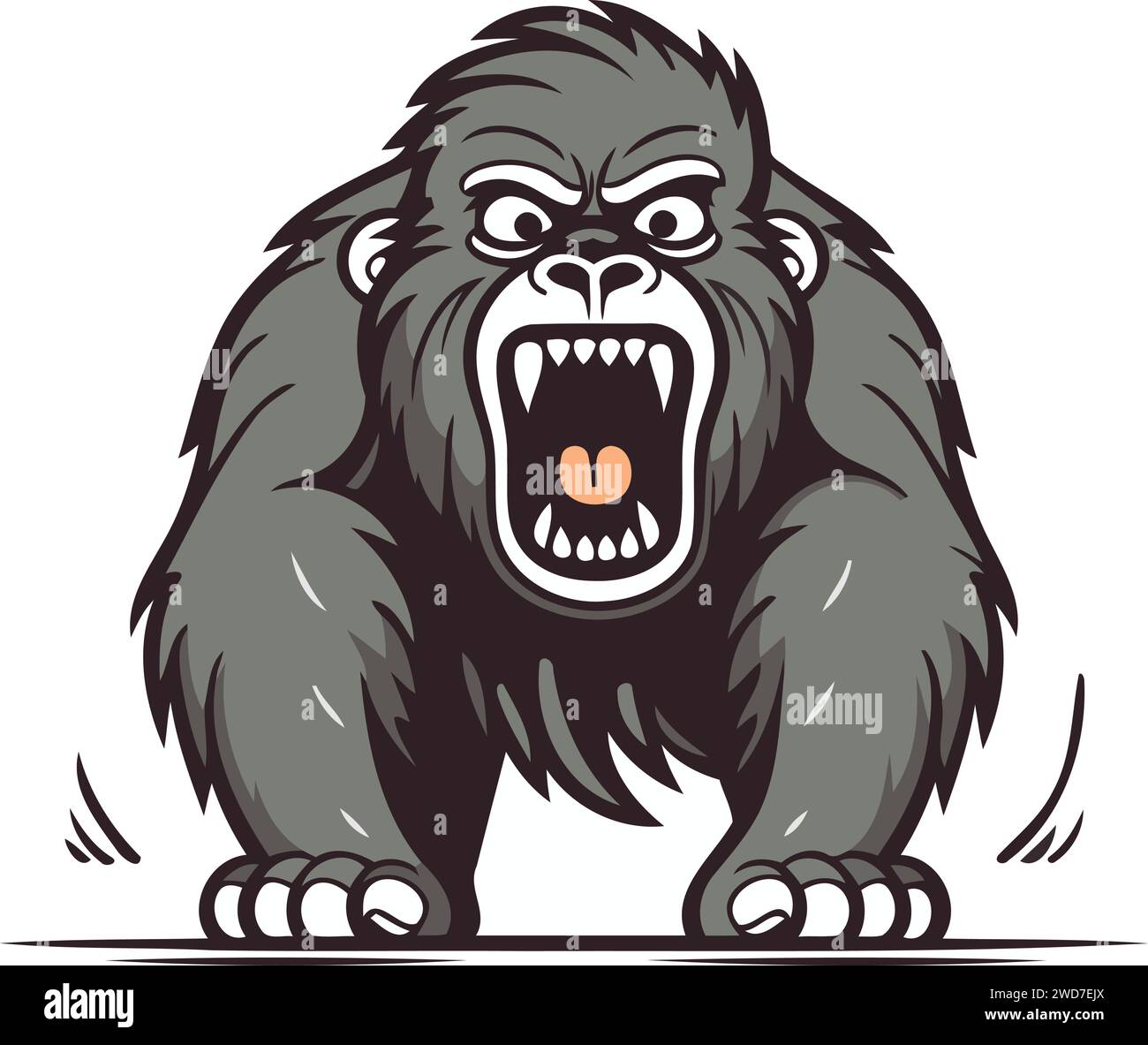 Gorilla vector illustration isolated on white background. Gorilla ...