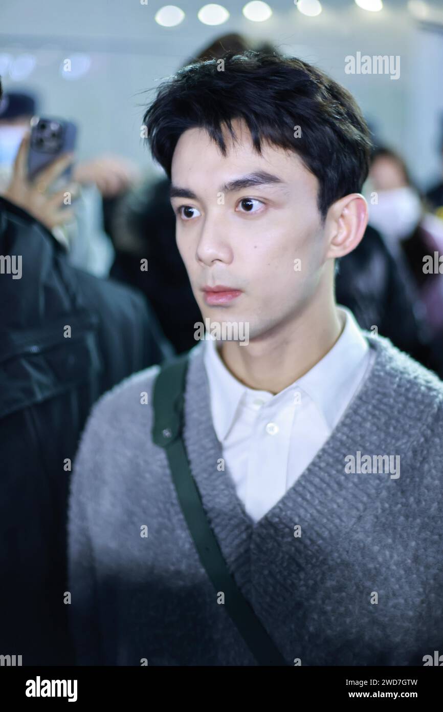 Chinese actor Leo Wu appears at the airport in Shanghai, China. 17th