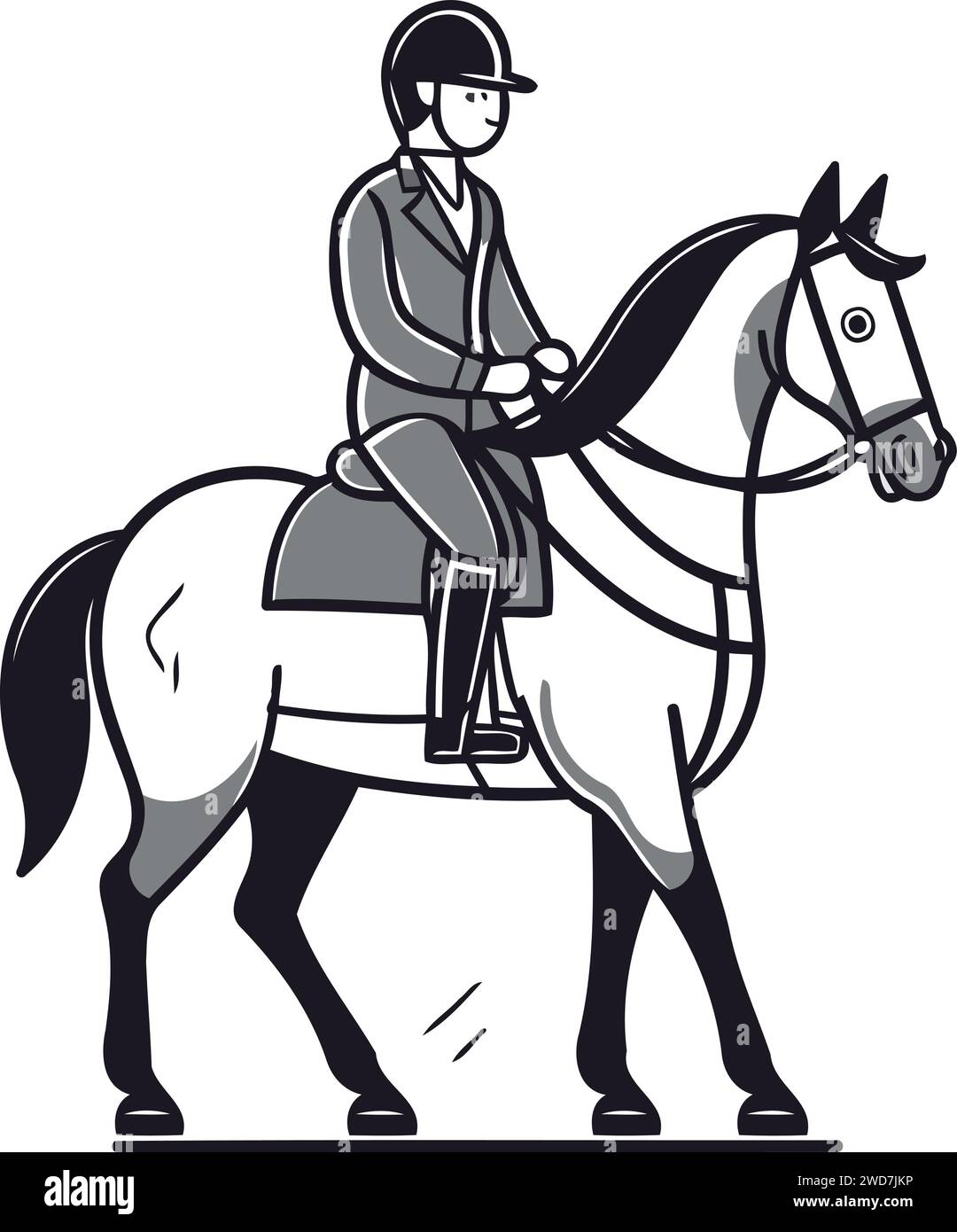 Man riding a white horse Stock Vector Images - Alamy
