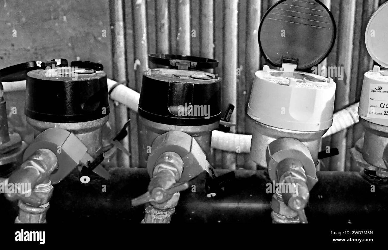 Water meters Black and White Stock Photos & Images Alamy