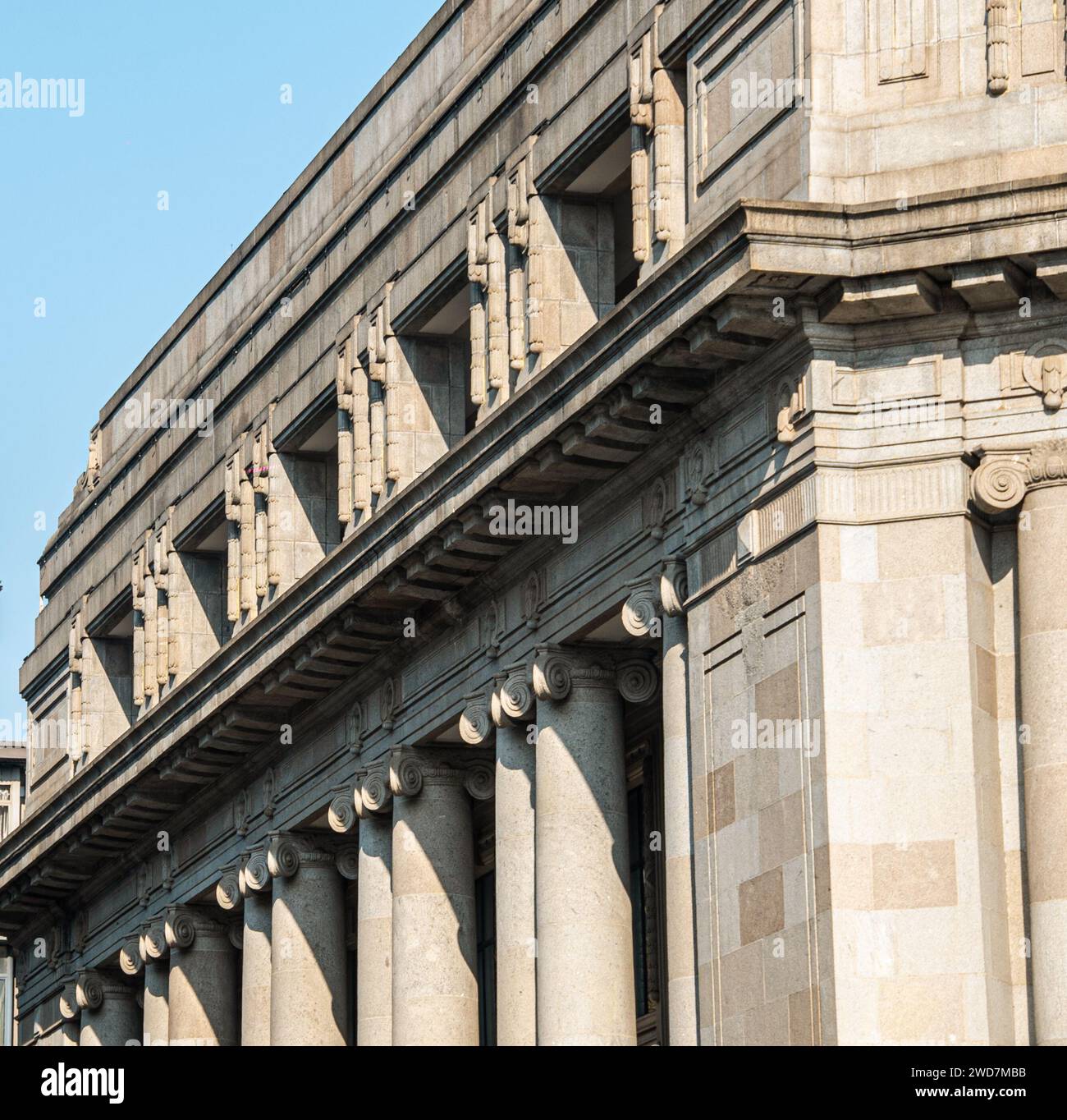 A historic building in Wuhan showcasing exquisite columns Stock Photo