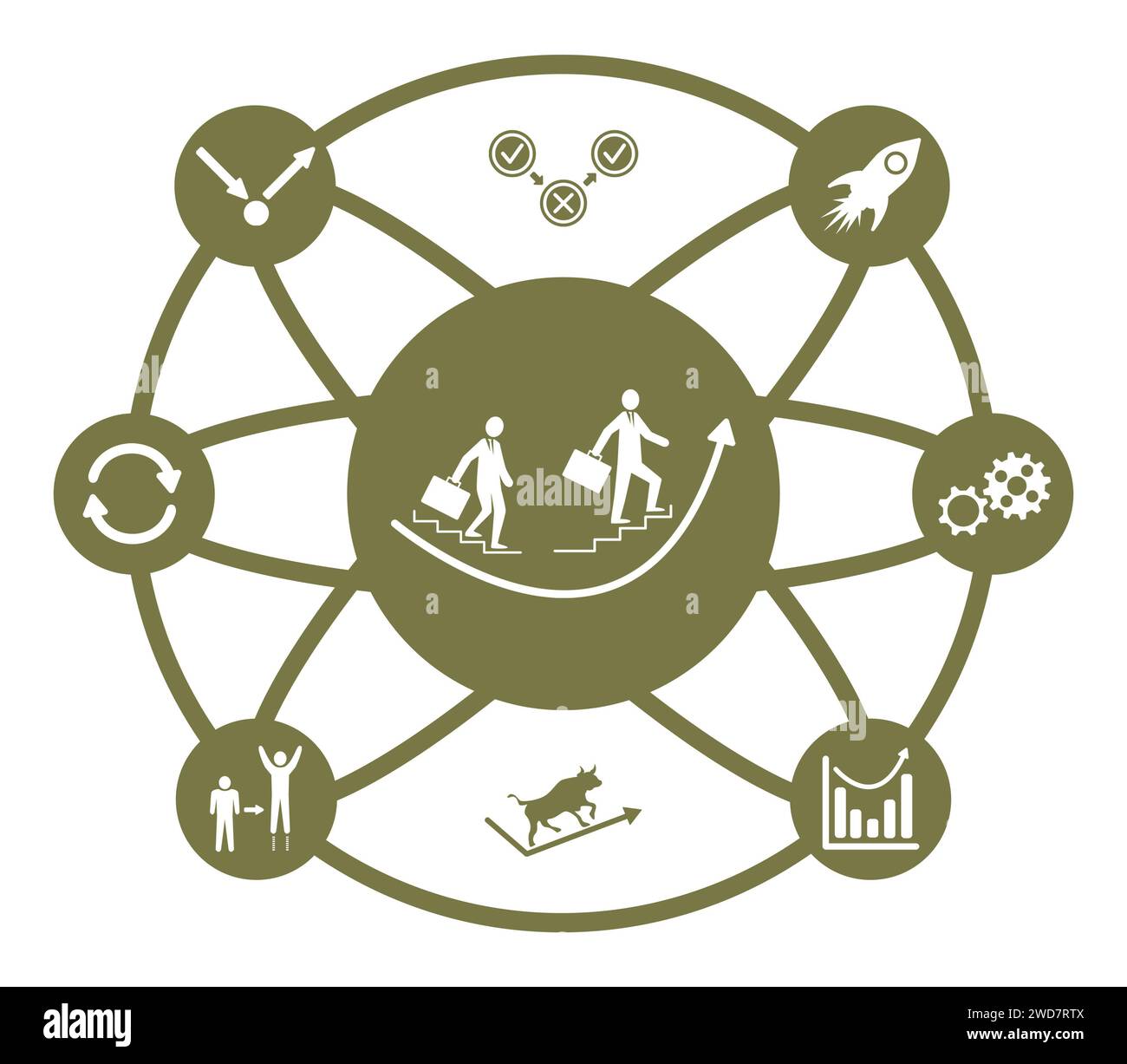 Concept of recovery with connected icons Stock Photo - Alamy