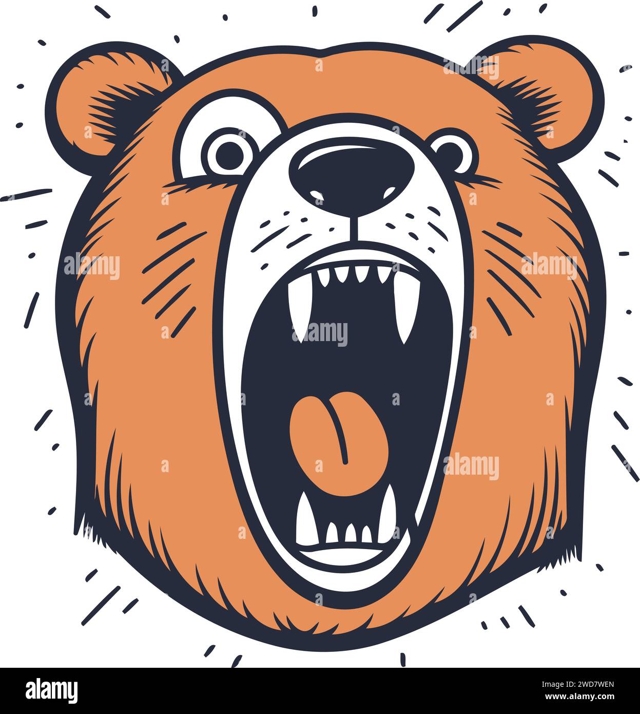 Illustration of a bear with open mouth. Vector illustration in cartoon ...