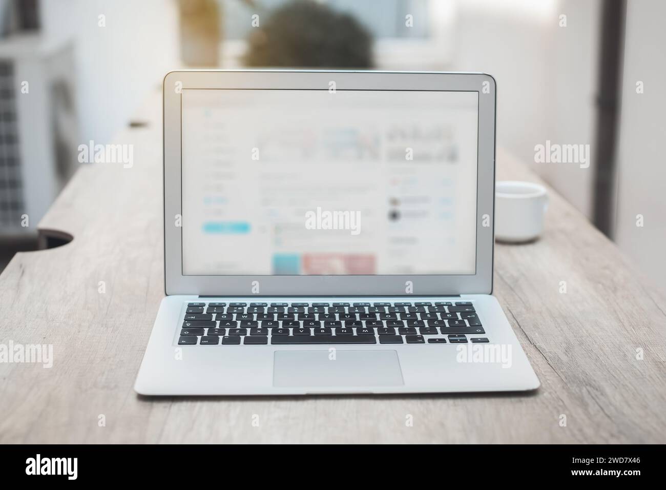 laptop computer on the table in the office Stock Photo