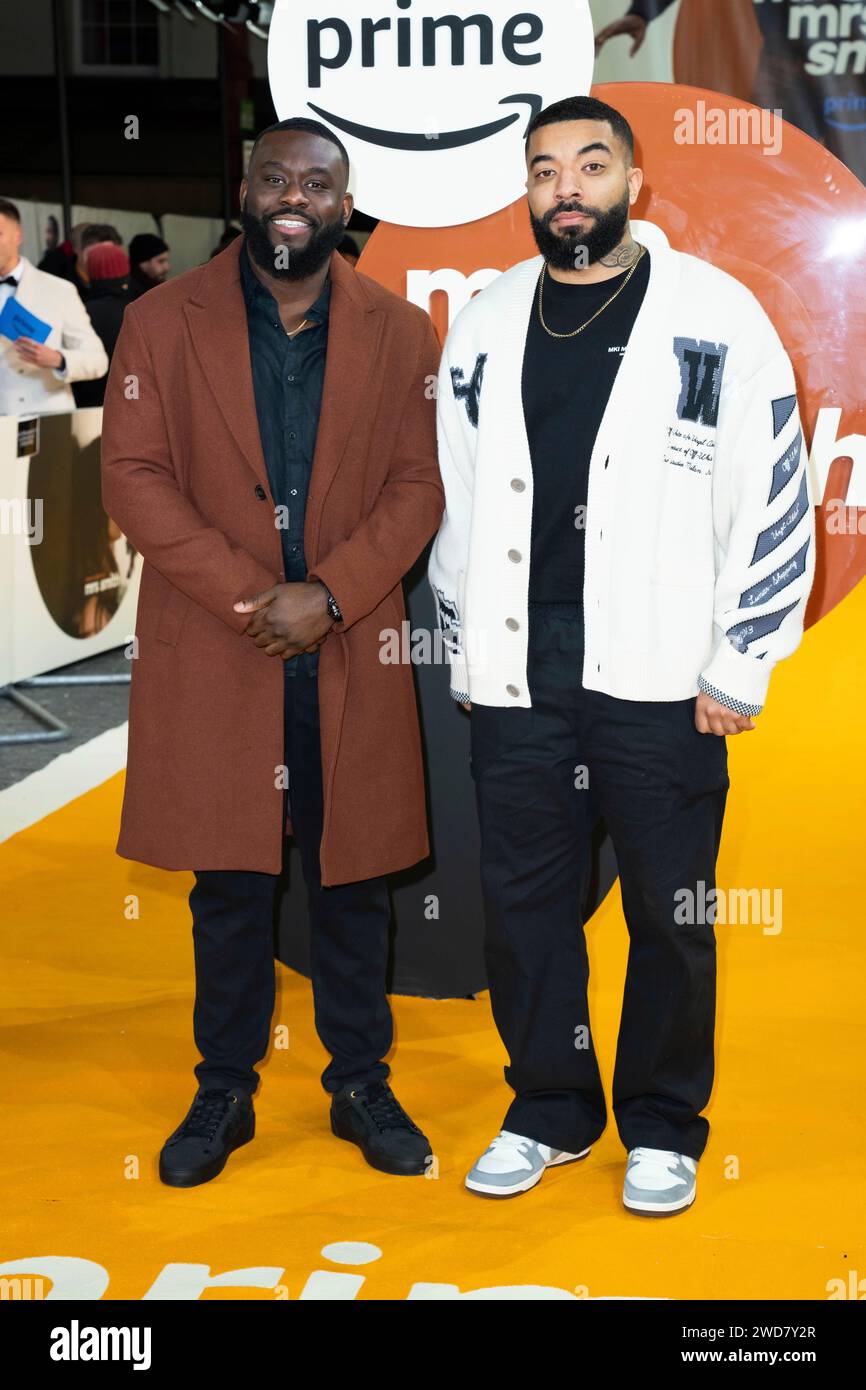 James And Fuhad Fuhad, left, and James Duncan pose for photographers upon arrival at
